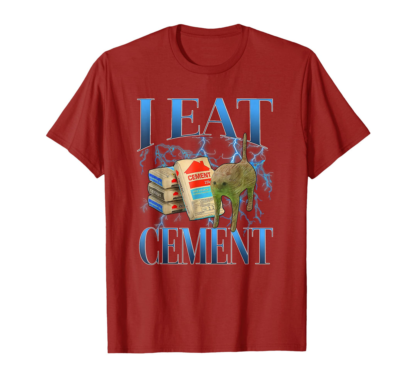 I Eat Cement Cursed Cat Funny Oddly Specific Meme T-Shirt