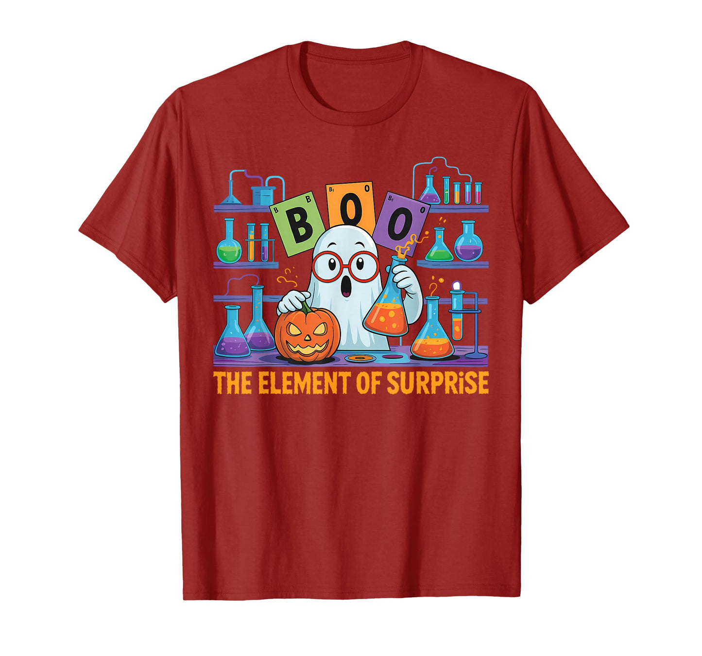 Chemistry Boo The Element of Surprise Cute Chemist Halloween T-Shirt