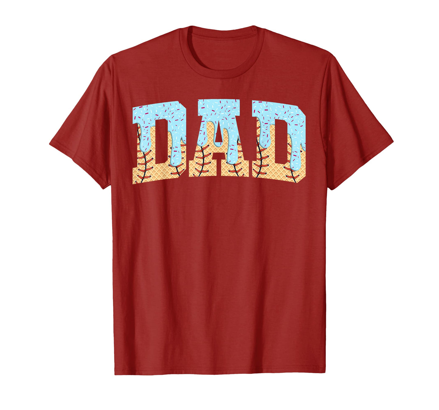 Baseball Dad Ice Cream Drip Fathers Day T-Shirt