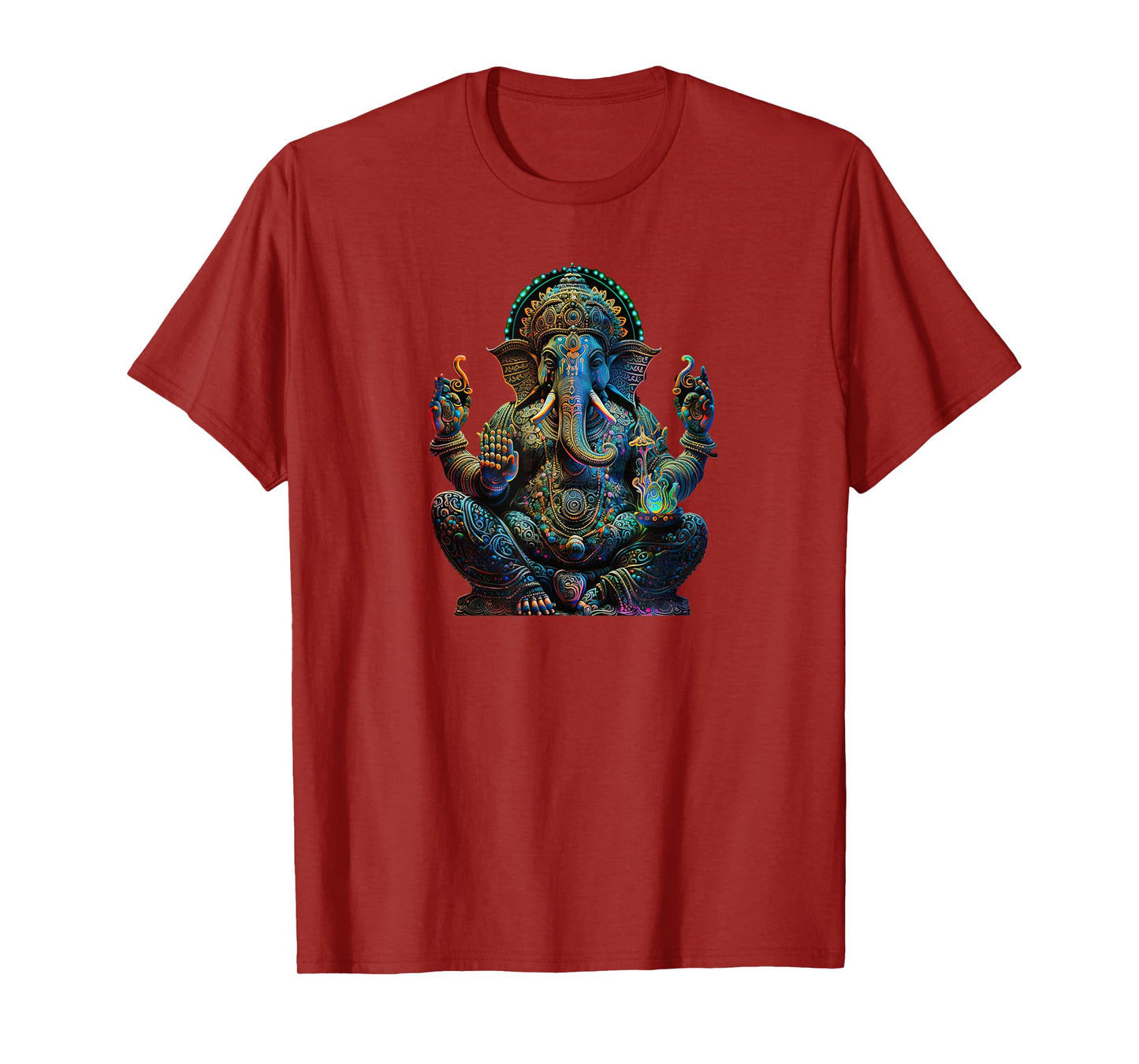 Ganesh Enlightenment Consciousness Meditation T-Shirt - Men, Unisex Children, Spiritual and Wellness Interested - Black - Small - Short Sleeve - Yoga - Spiritual Meditation - Mandala - T-Shirt