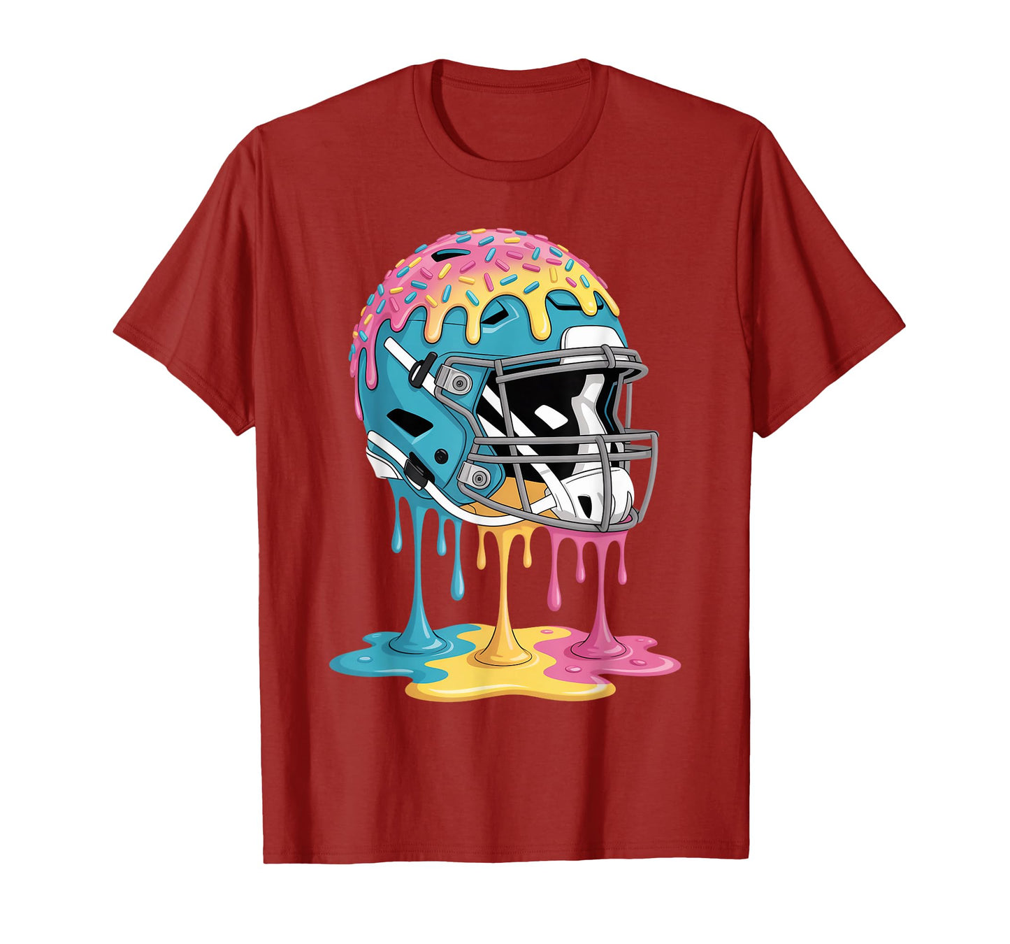 Ice Cream Drip Men Women Game American Football Helmet Drip T-Shirt