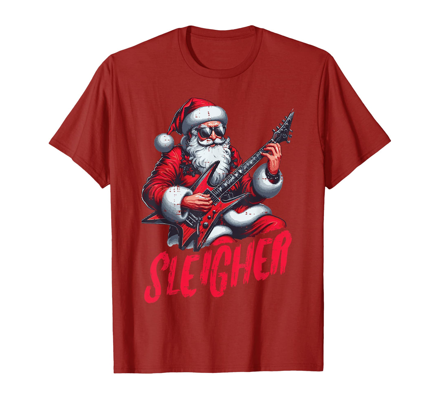 Christmas Santa Sleigher Rock Xmas Rocker Men Boys Kids Teen T-Shirt