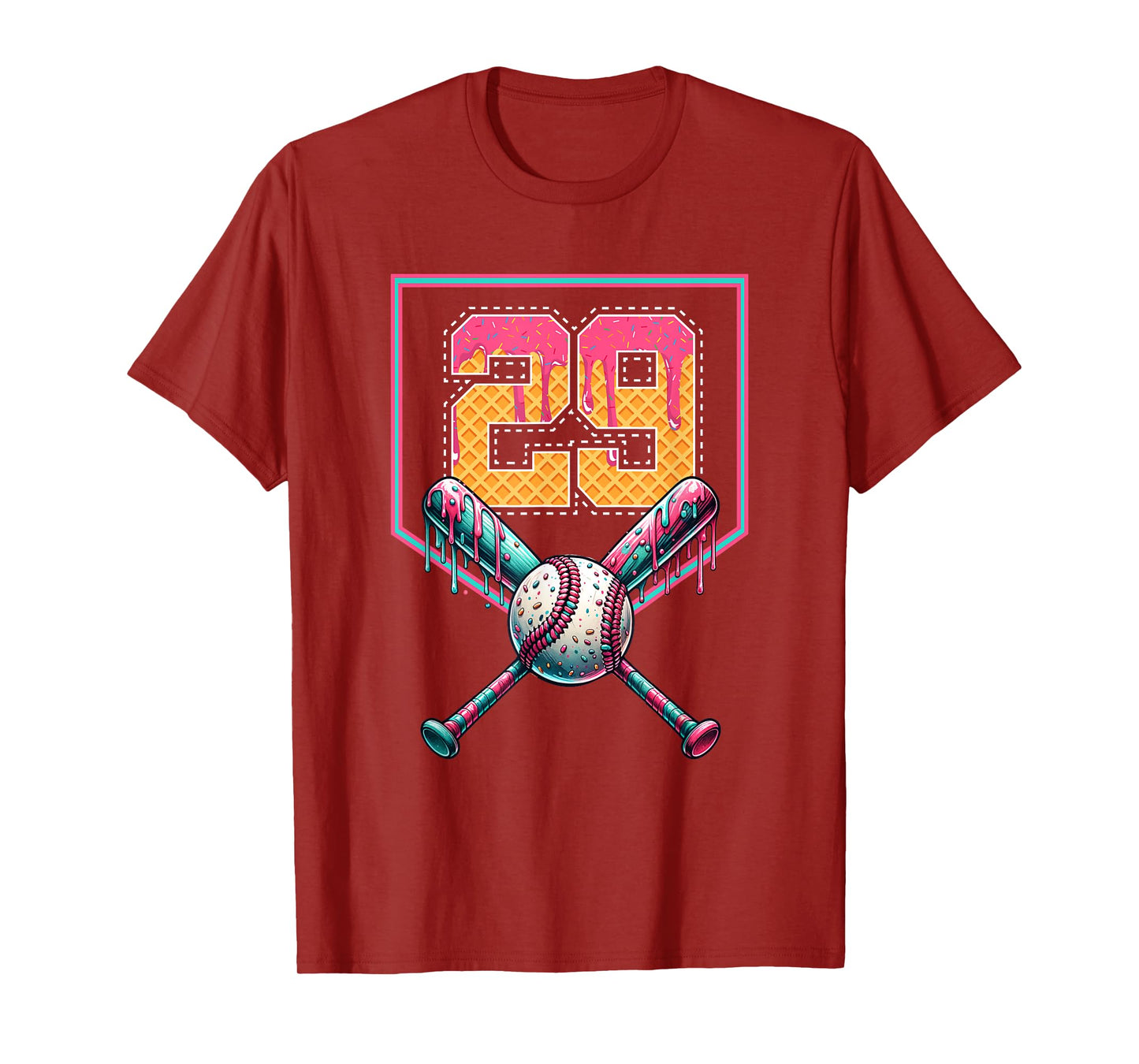 Baseball Drip Number 29 Player Or 29th Birthday T-Shirt