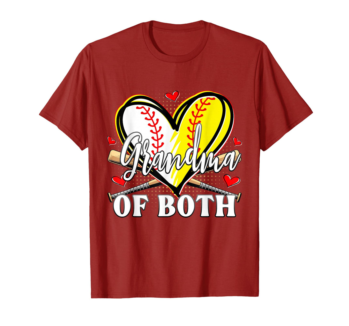 Grandma Of Both Baseball Softball Grandma Mothers Day T-Shirt