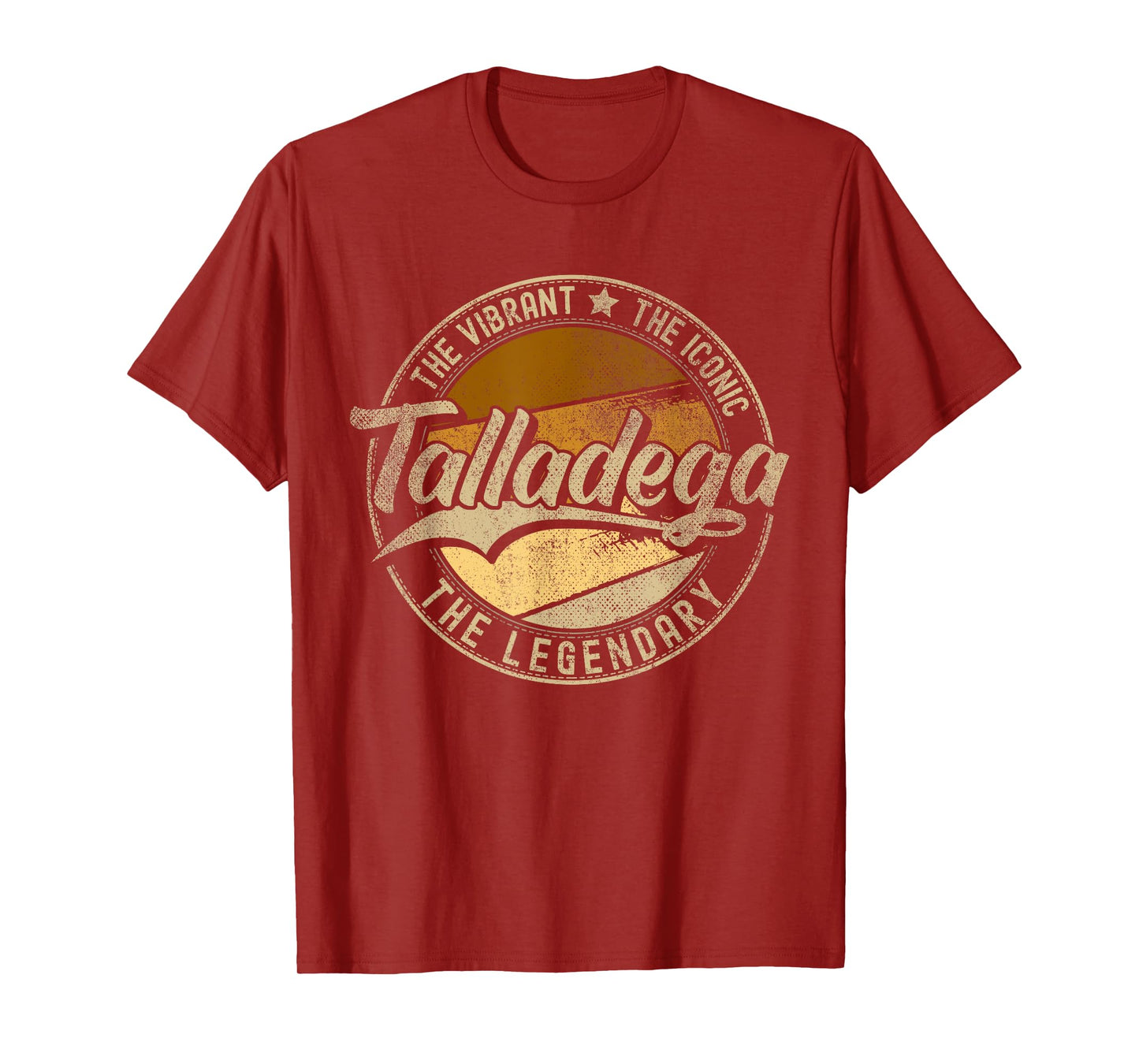 Talladega AL | Alabama | Vintage Distressed T-Shirt, Small, Black