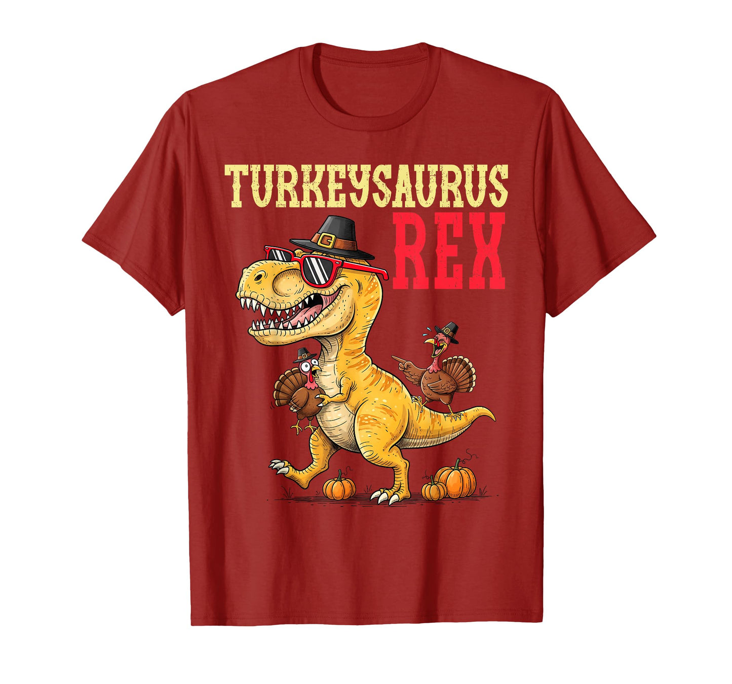 Turkeysaurus Rex Turkey Dino Kids Thanksgiving Toddler Boys T-Shirt
