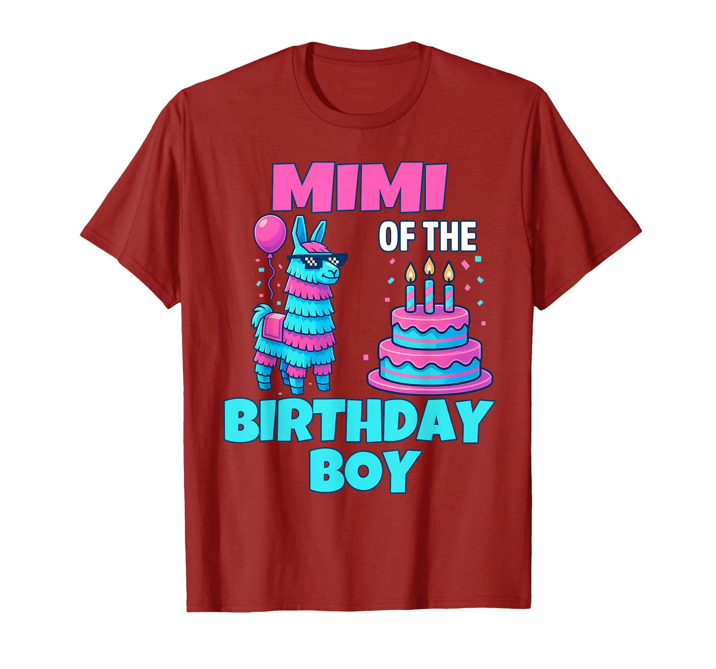Mimi Birthday Boy Llama Pinata Party family mathing women T-Shirt