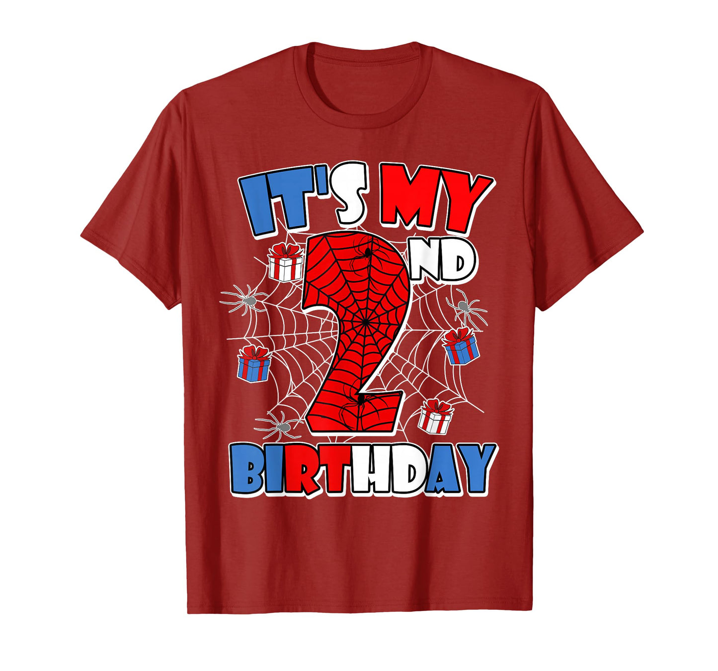 It's My 2nd Birthday Spider Theme Party Boy Birthday T-Shirt