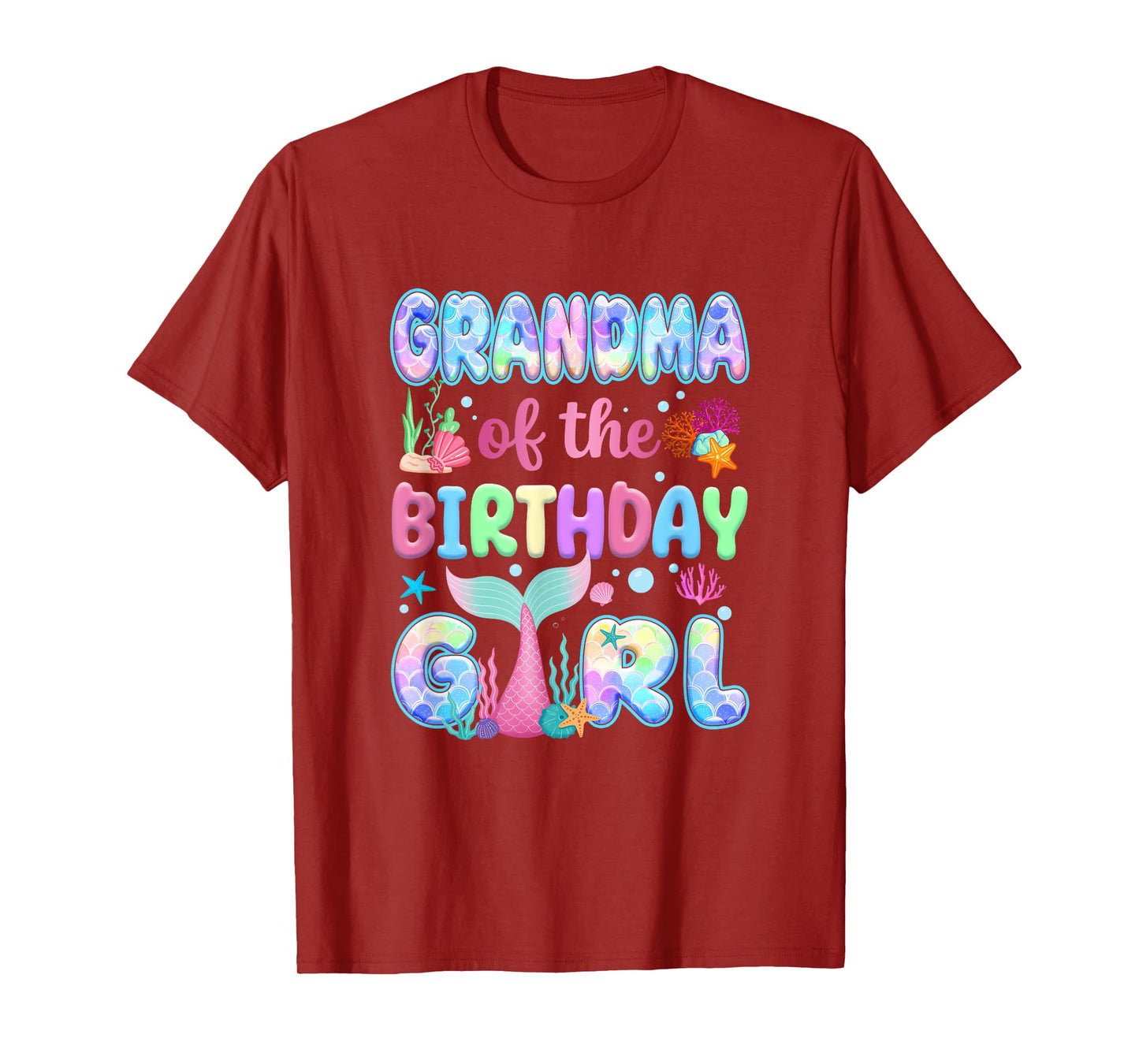 Grandma Of The Birthday Mermaid Girl Family Matching Party T-Shirt