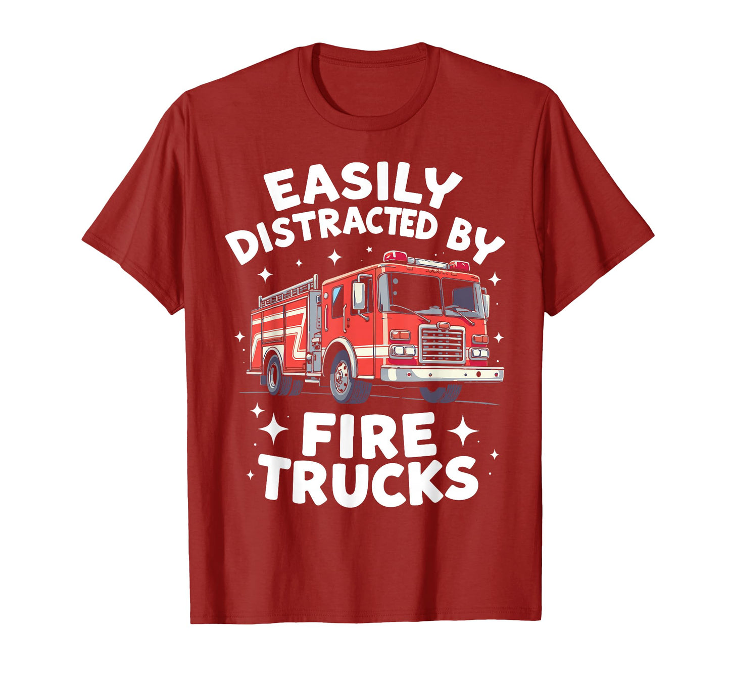 Firefighter Art For Funny Men Women Kids Fire Truck Fireman T-Shirt