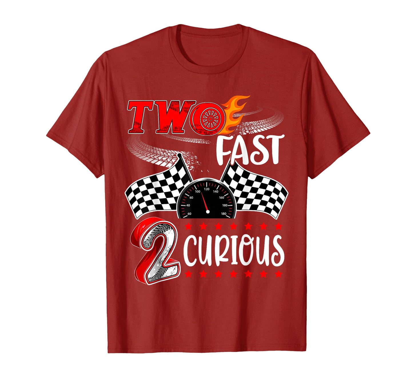 Two Fast 2 Curious Racing 2nd Birthday Two Fast Birthday T-Shirt