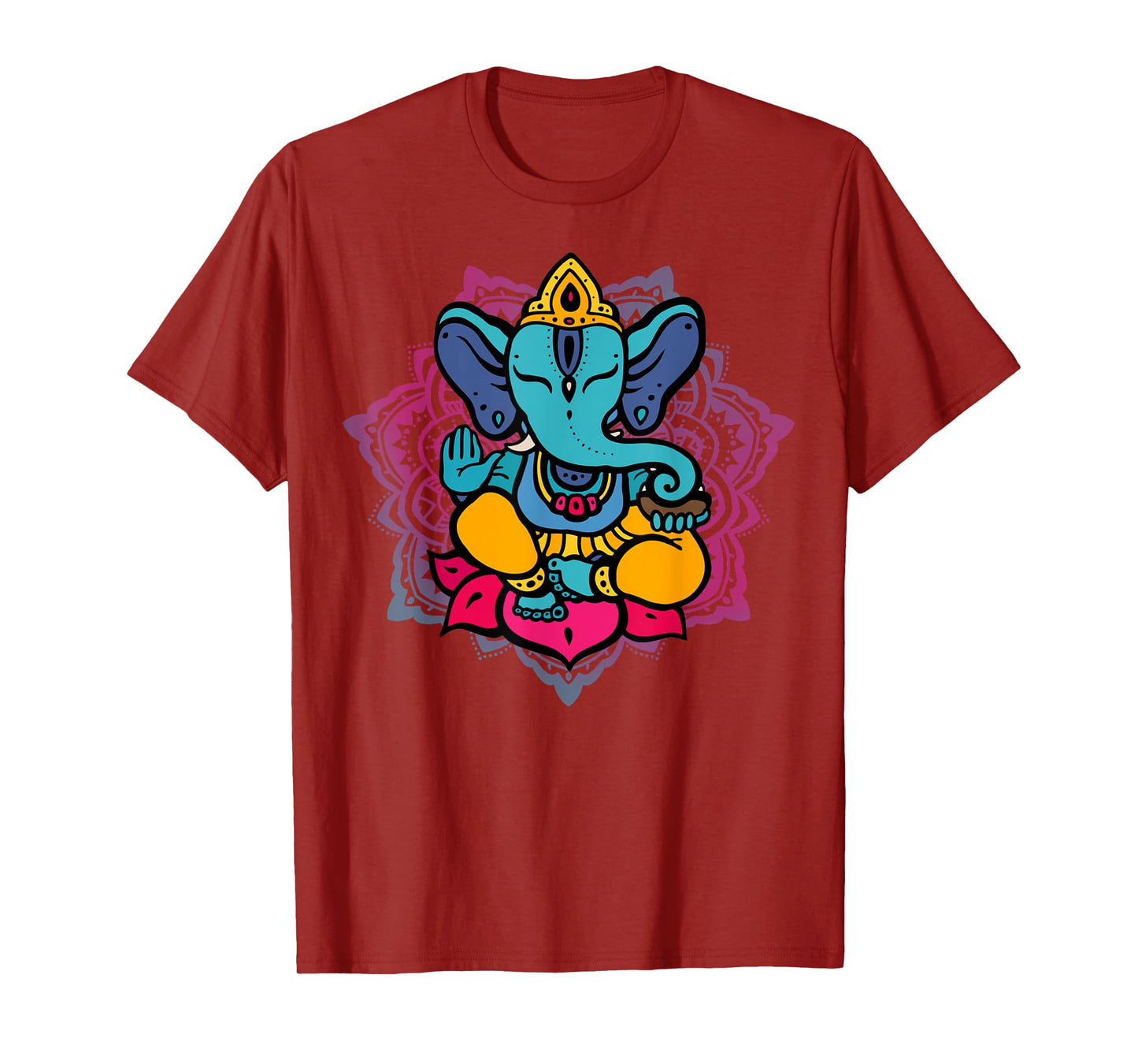 Beautiful Ganesha in Yoga Lotus Meditation Mandala T-Shirt T-Shirt