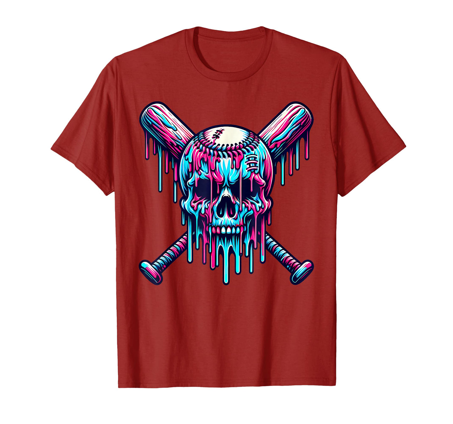 Halloween Baseball Skull Drip Baseball Lifestyle Boy Men T-Shirt
