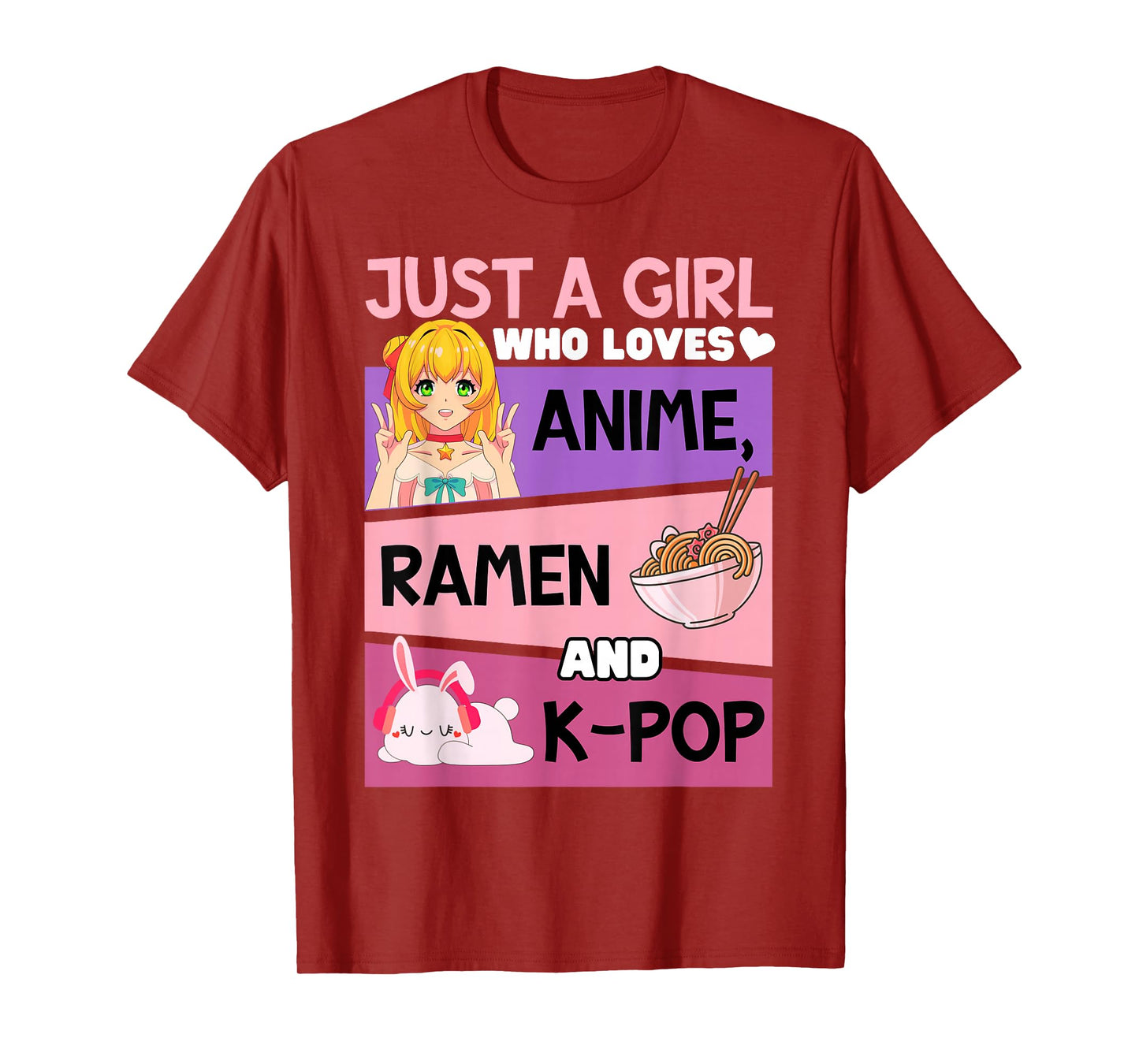 K-pop Anime Ramen-Can't Hear You I'm Listening Kpop Kawaii T-Shirt