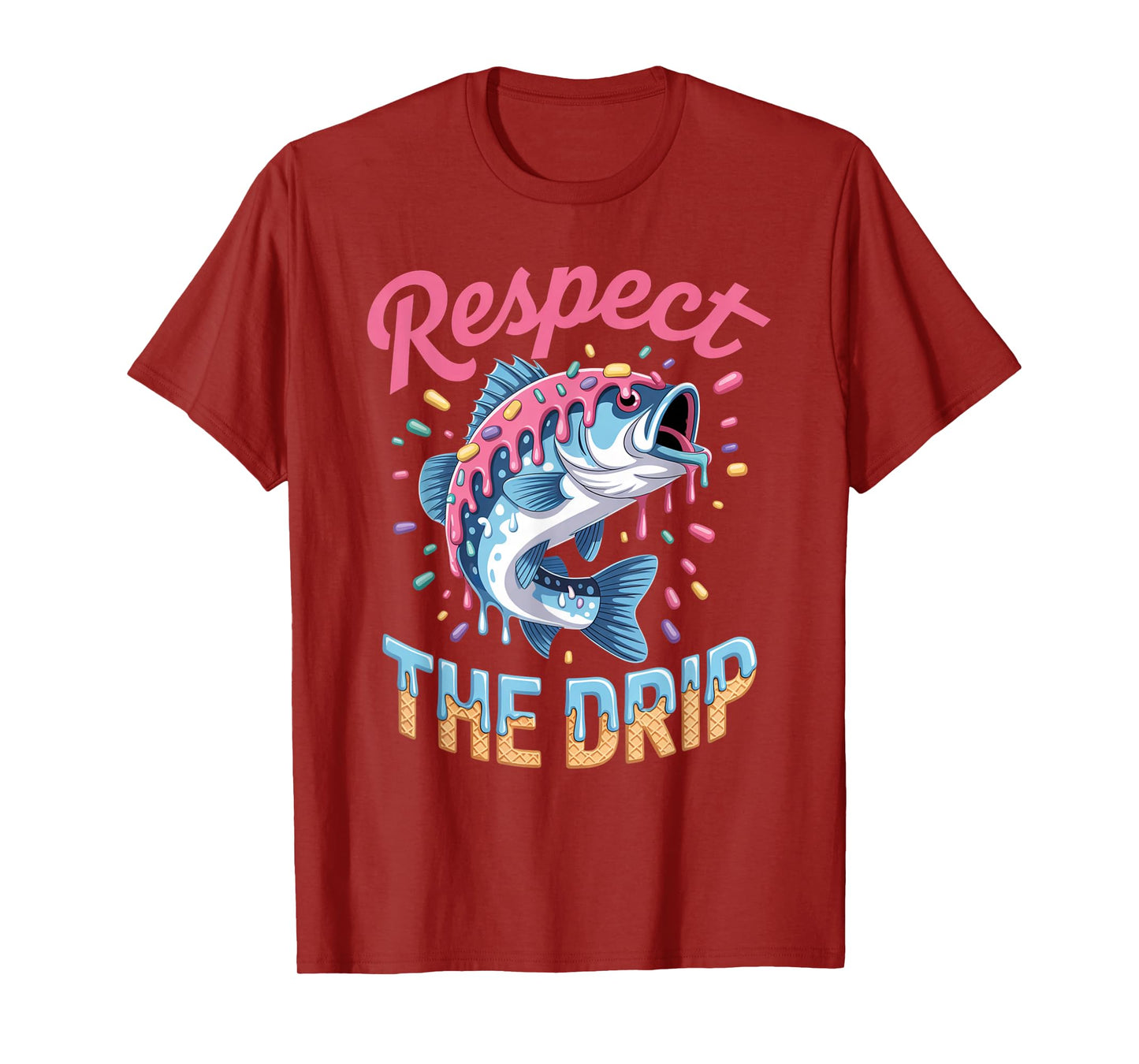 Boys Fishing Shirt Respect The Drip Drippy Birthday Graphic T-Shirt