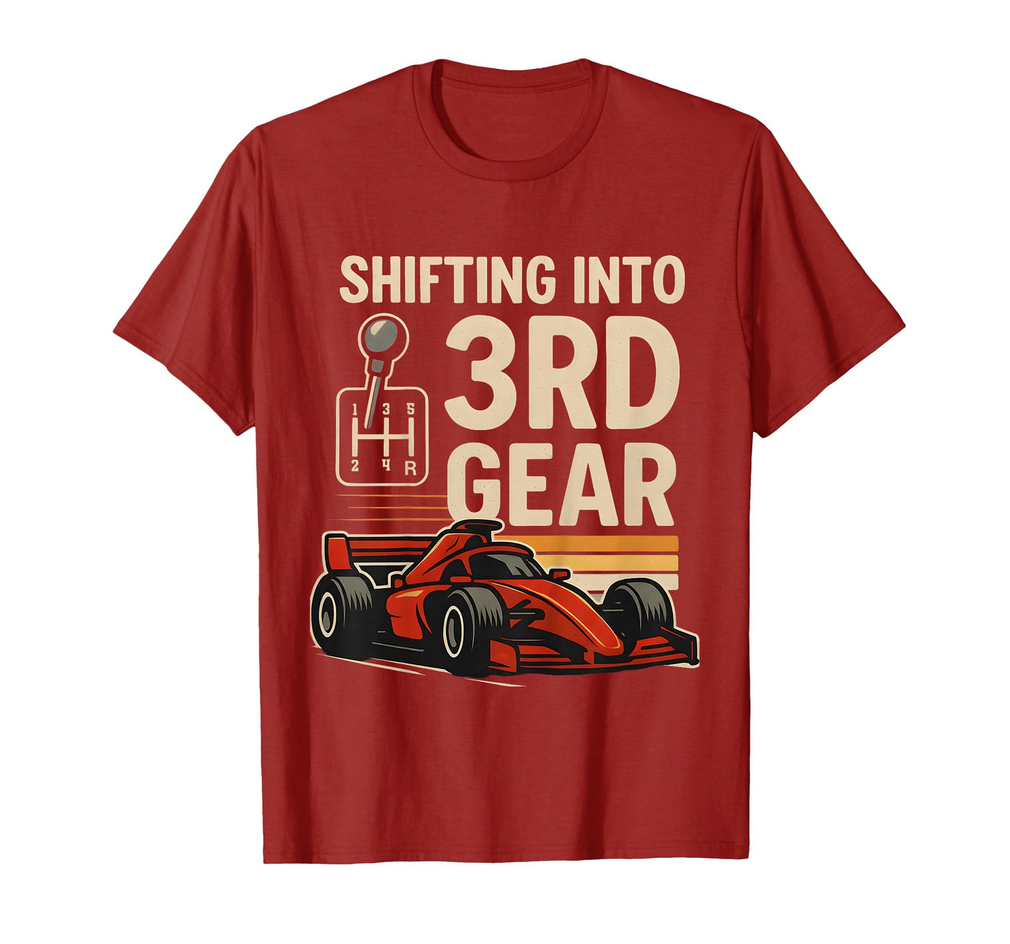 Kids Shifting Into Third Gear 3rd Birthday Girl Boy Race Car 3Yr T-Shirt