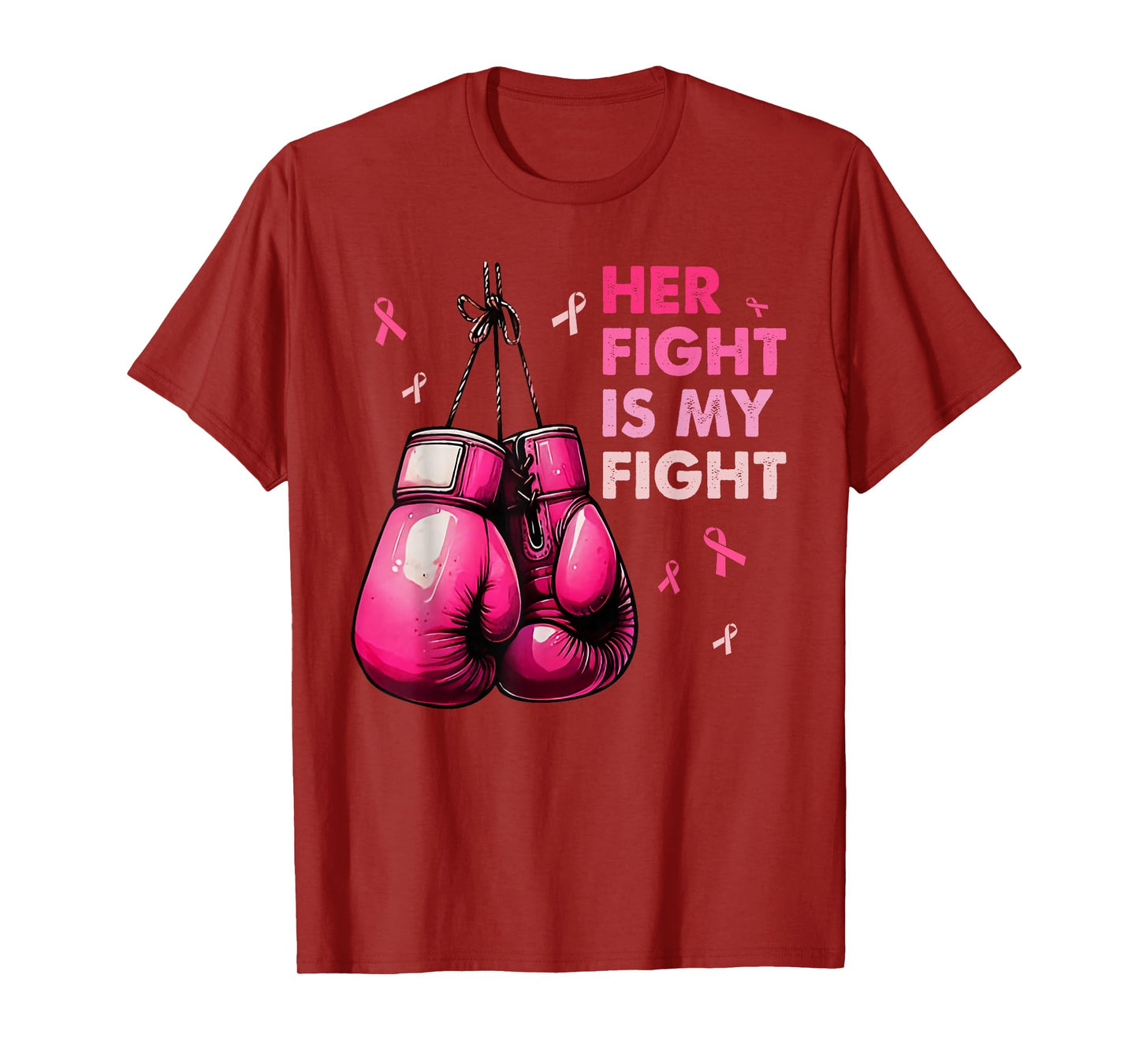 Breast Cancer Awareness Husband Support Squad Boxing Gloves T-Shirt