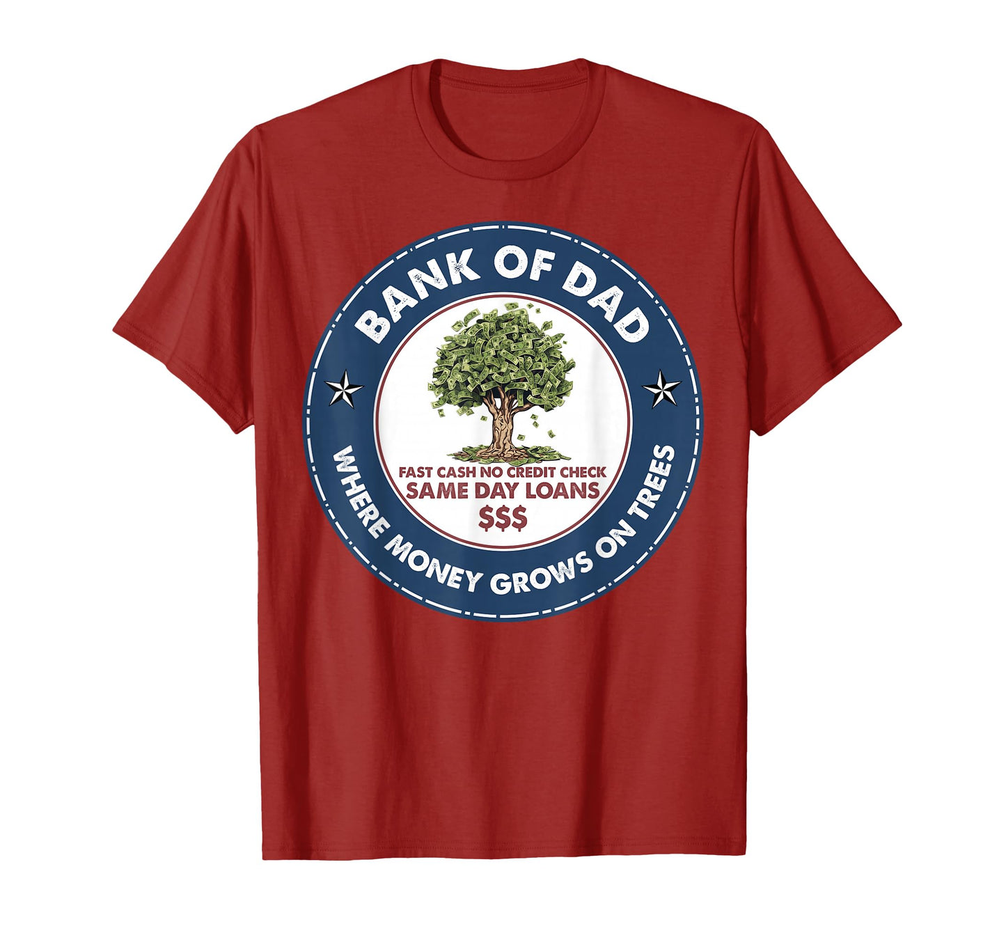 Funny Father Bank Shirt Fast Cash No Credit Check Dad Jokes T-Shirt