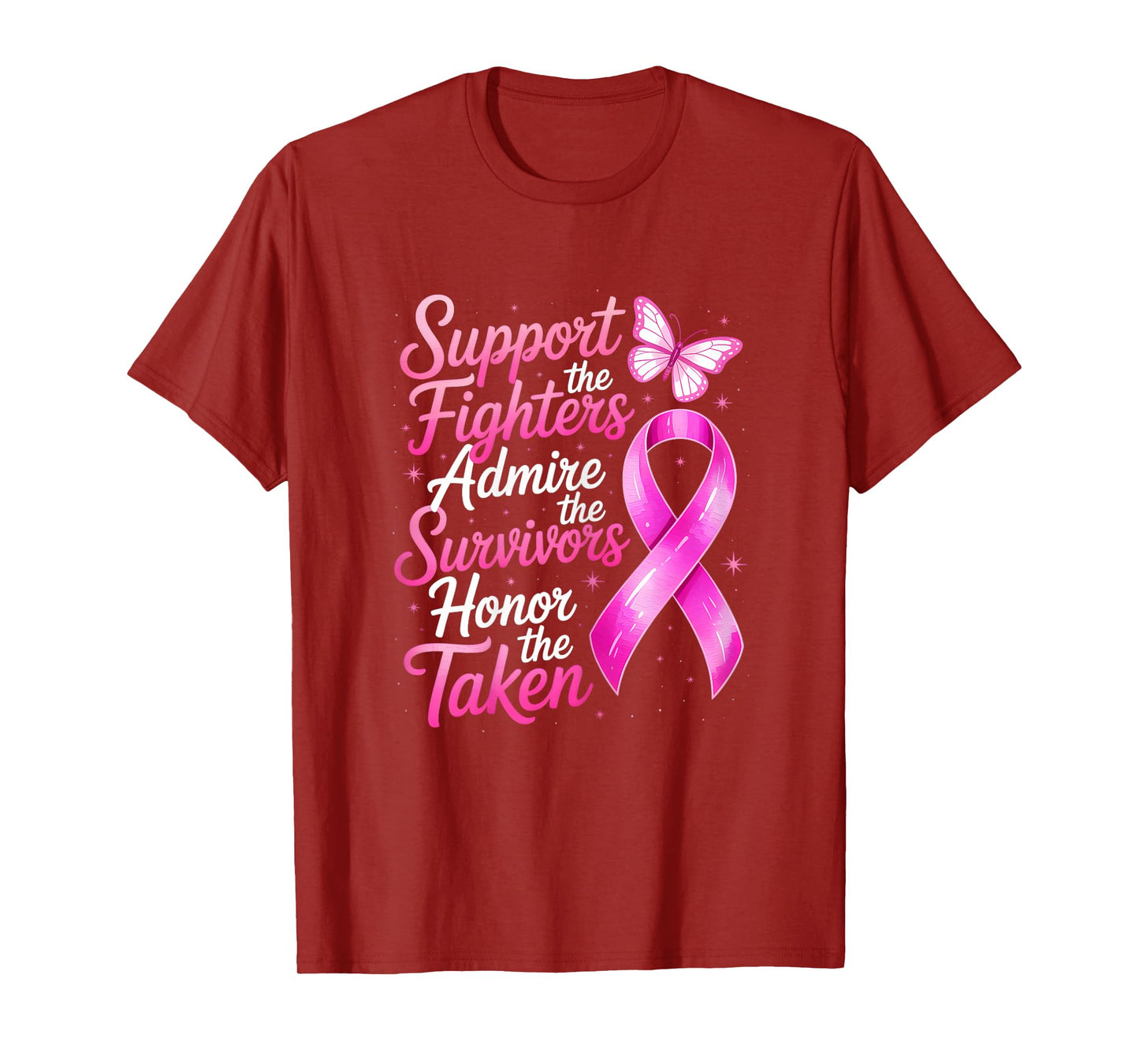 Breast Cancer Awareness Support Fighters Admire Survivors T-Shirt