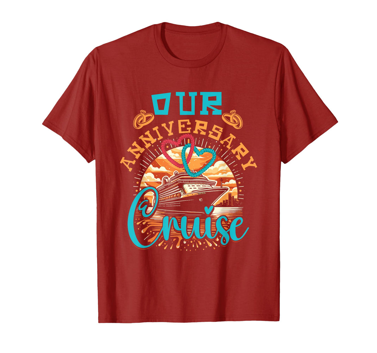 Our Anniversary Cruise Husband Wife Couples Cruise Vacation T-Shirt