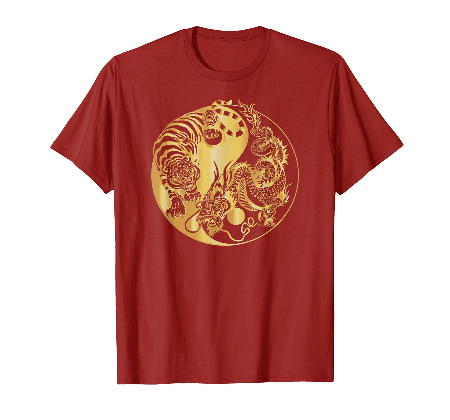 Yin yang tiger dragon gold T-Shirt
