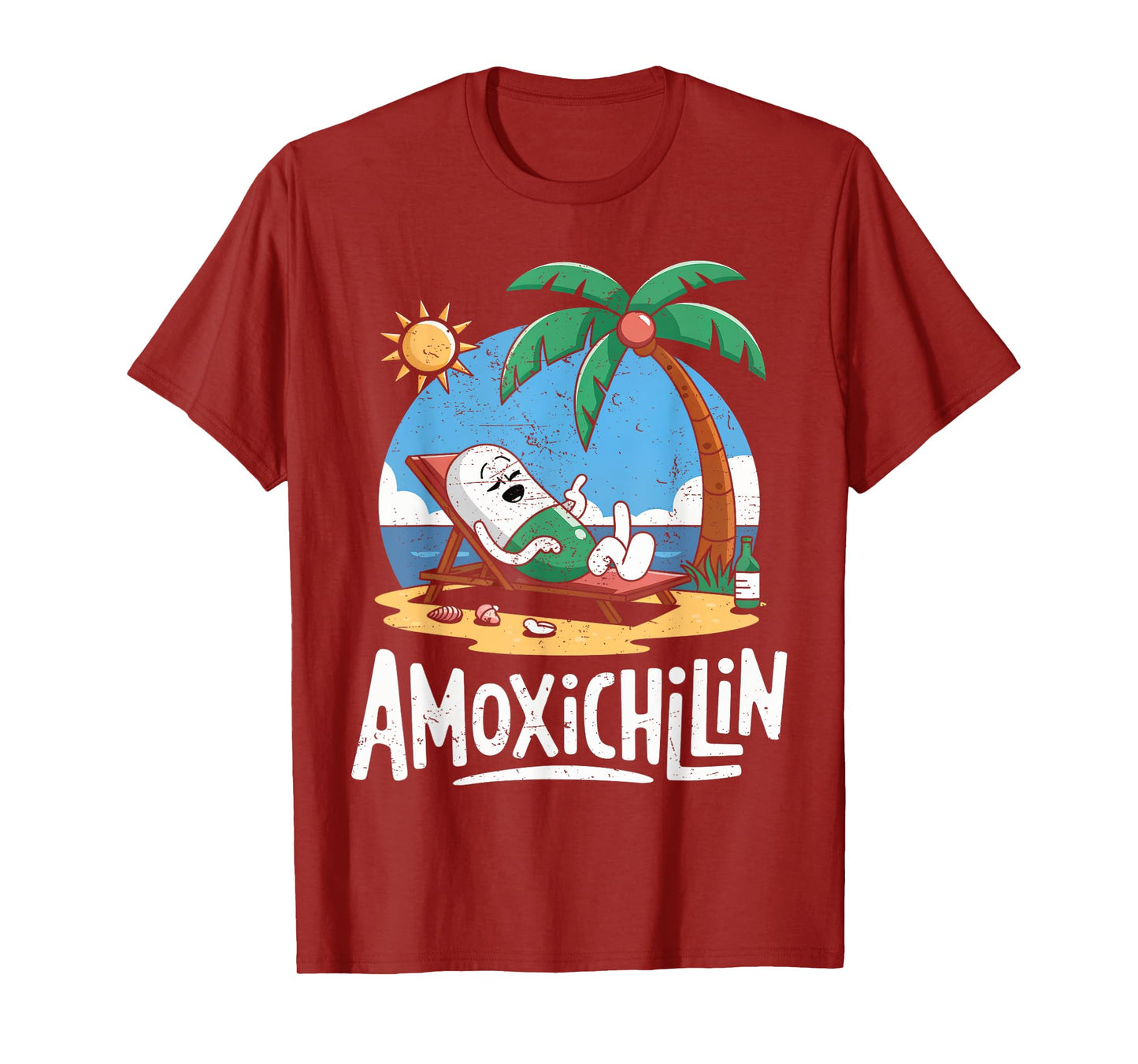 Amoxichillin Funny Pill Beach Vacation Pharmacy Technician T-Shirt