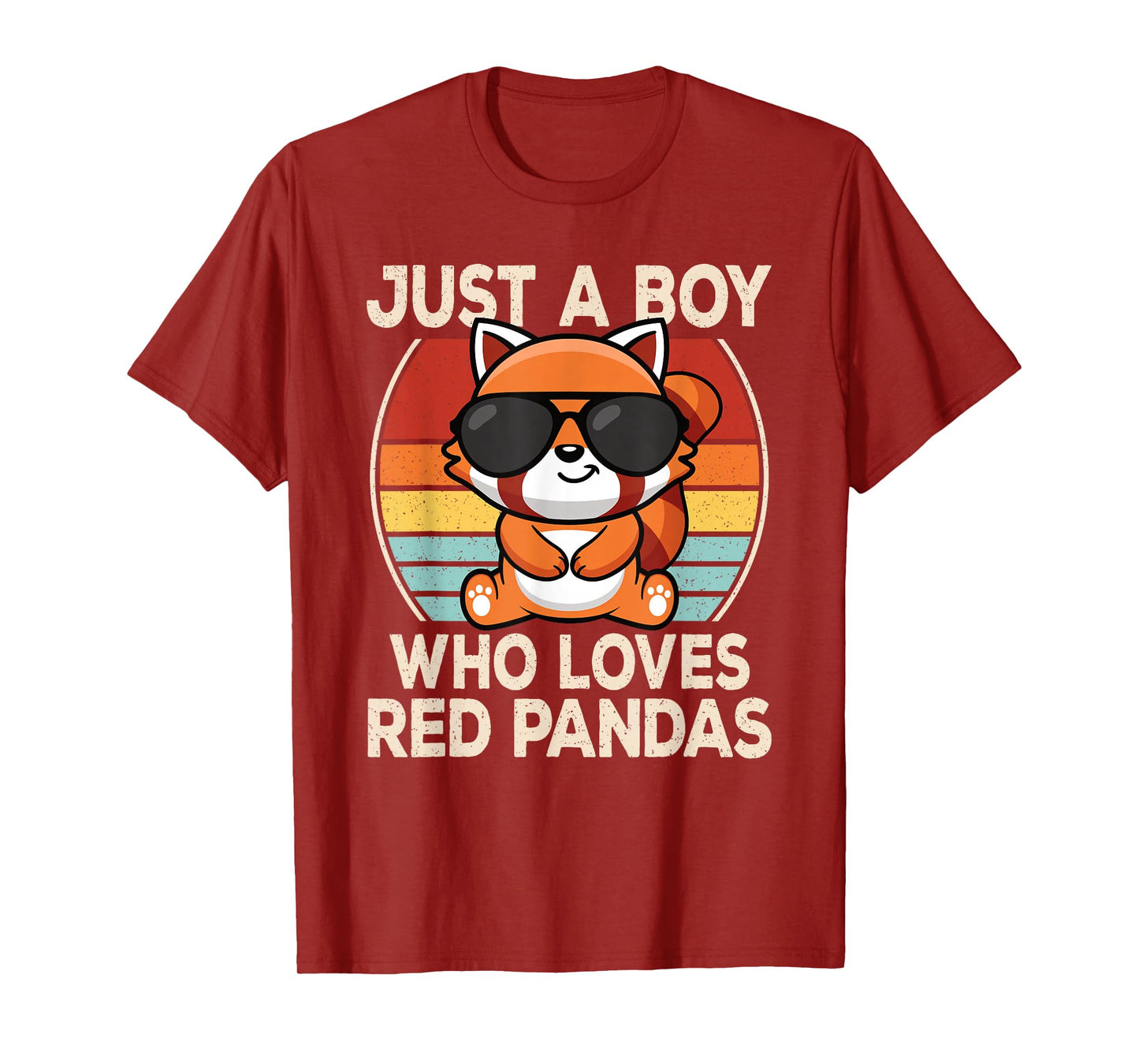 Just A Boy Who Loves Red Pandas Retro Red Panda Boys Kids T-Shirt