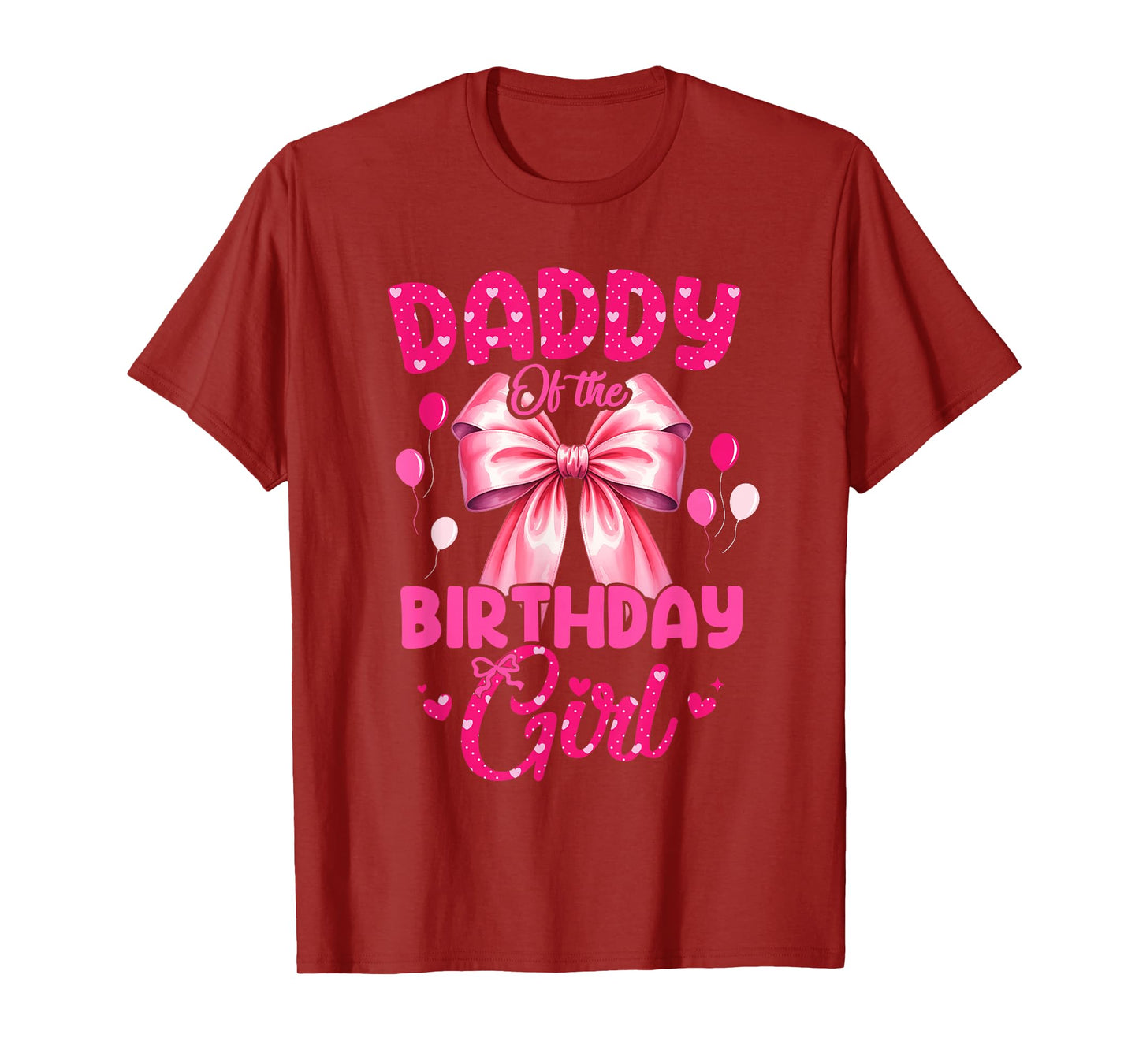 Daddy of The Birthday Girl Coquette Bow Matching Family T-Shirt