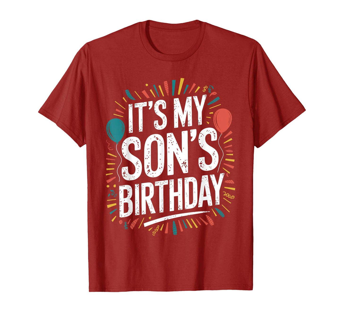 Distressed It's My Son's Birthday Vintage Men Women Kids T-Shirt