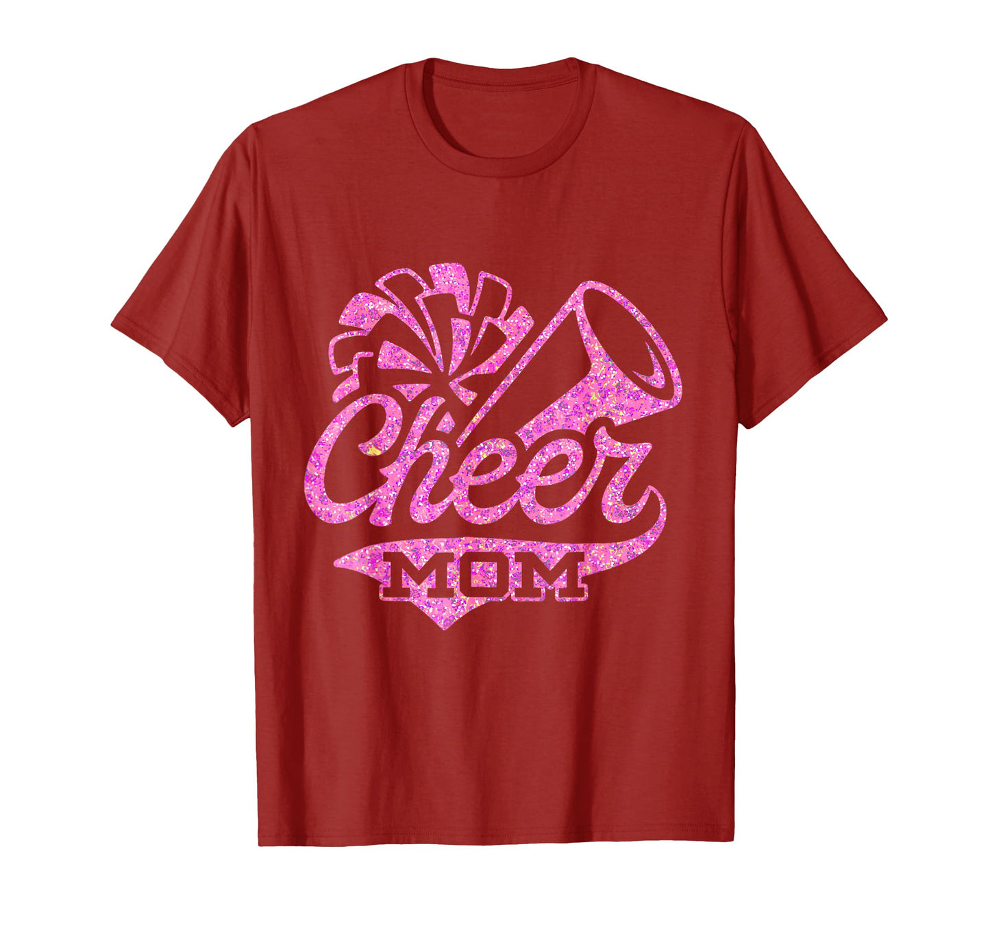 Cheerleader Black Pink Pom Pom Cheer Mom Biggest Fan T-Shirt
