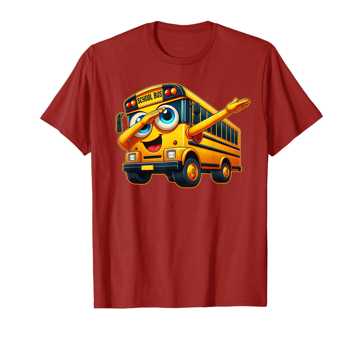 Funny Dabbing Yellow School Bus Graphic Gifts Kids Boys T-Shirt
