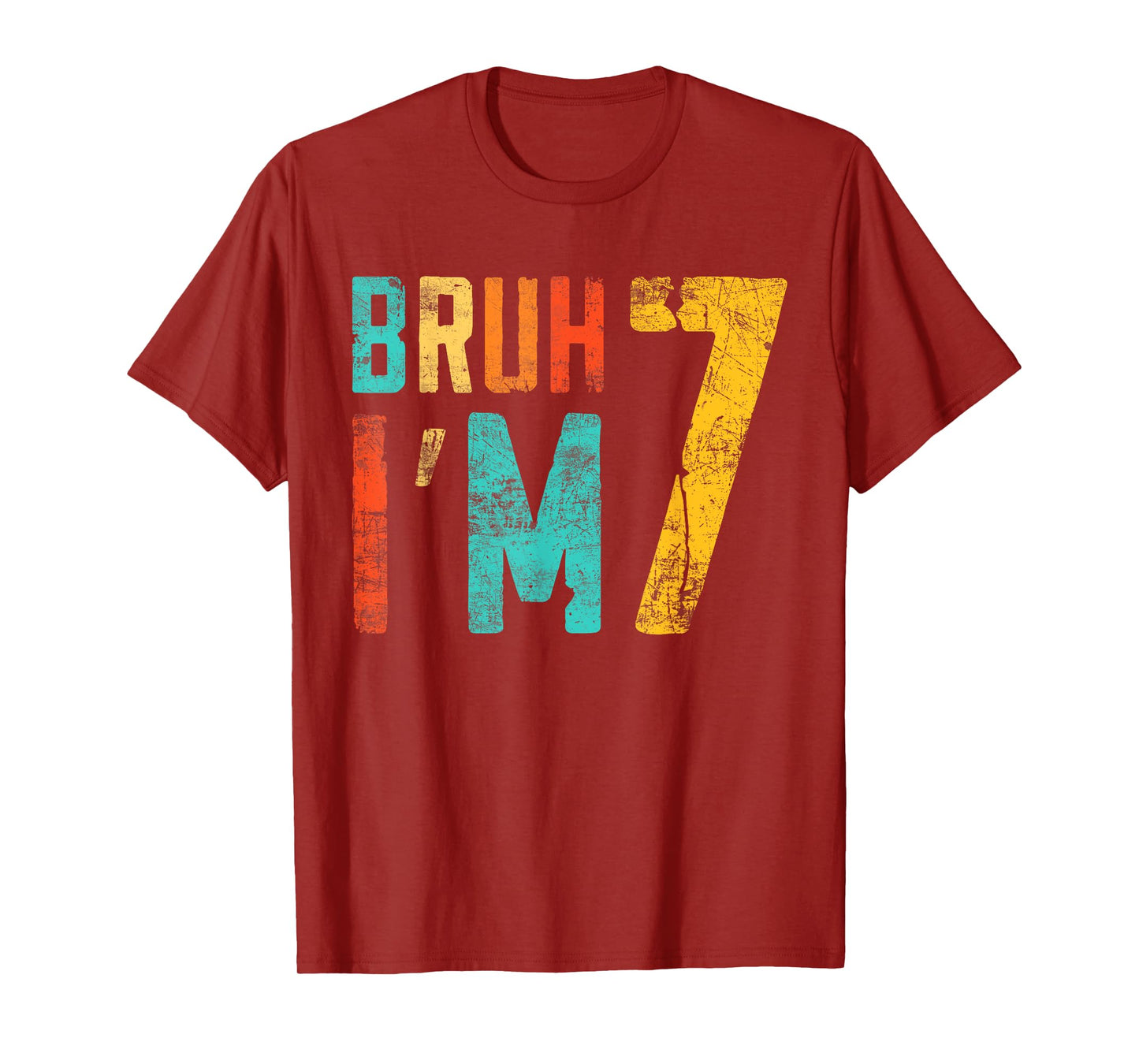 Bruh It's My 7th Birthday I'm 7 Year Old Birthday T-Shirt