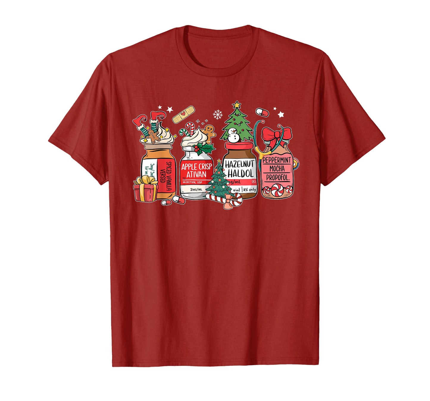 Christmas Nurse Funny Peppermint Mocha Propofol ER ED ICU RN T-Shirt