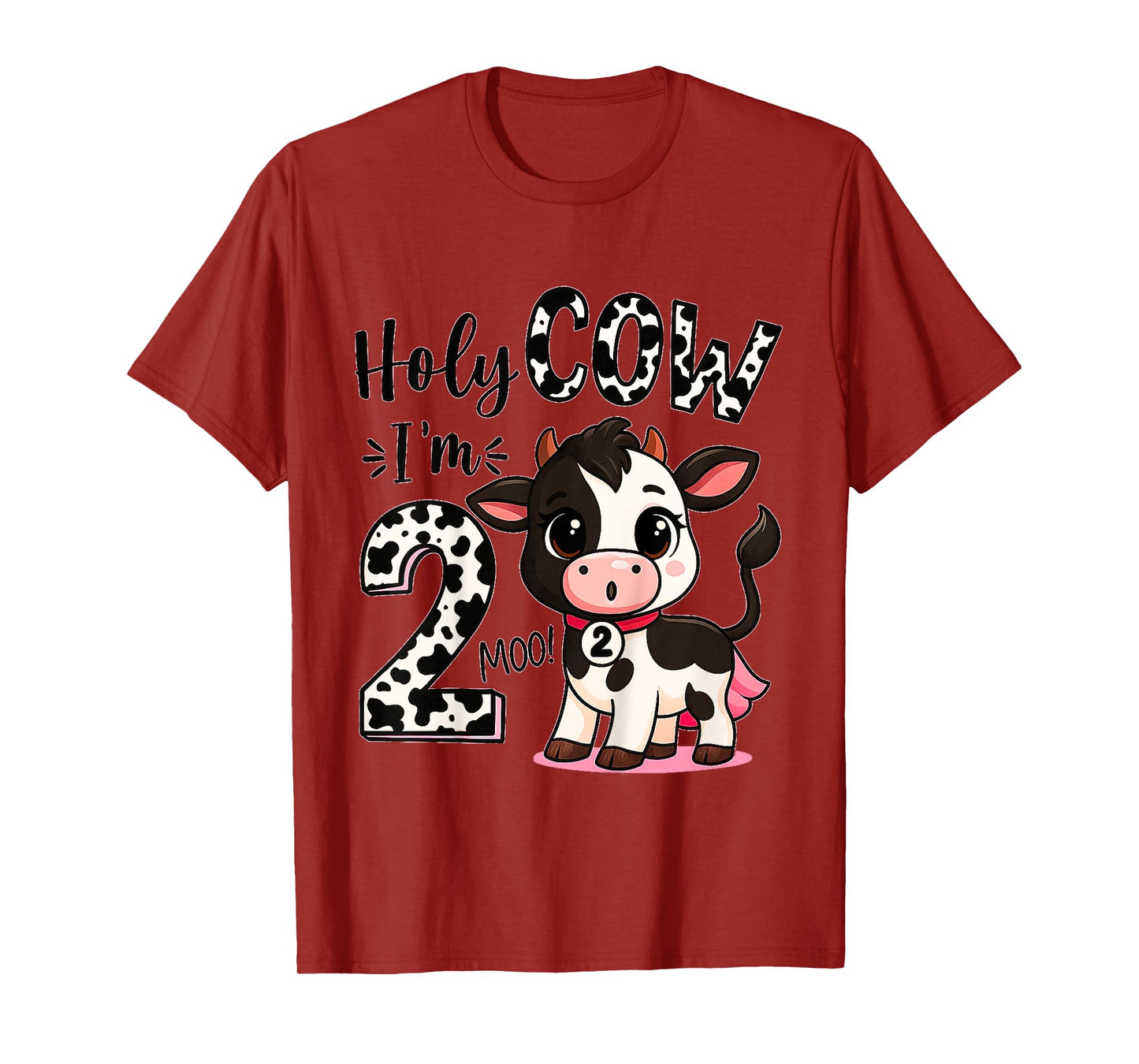 Kids Holy Cow I'm Two 2 Years Old 2nd Birthday Party Gifts T-Shirt