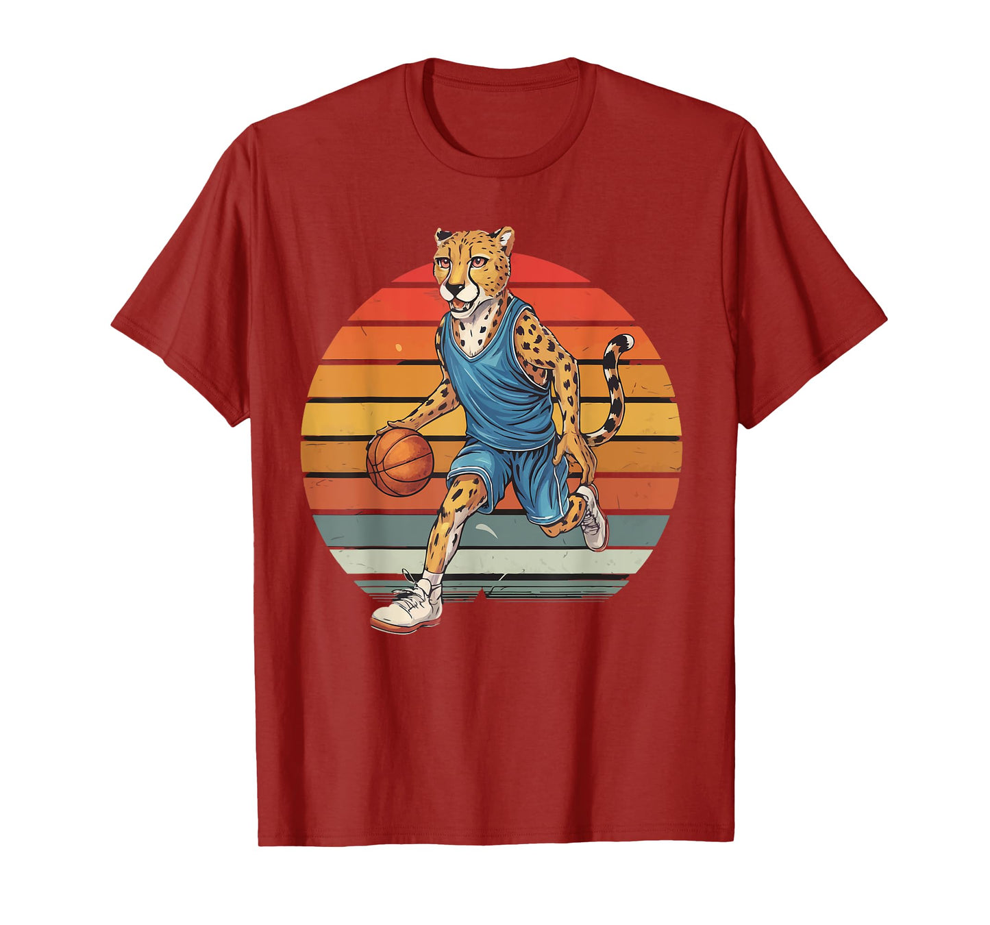 Vintage cheetah Playing Basketball cheetah lovers basketball T-Shirt