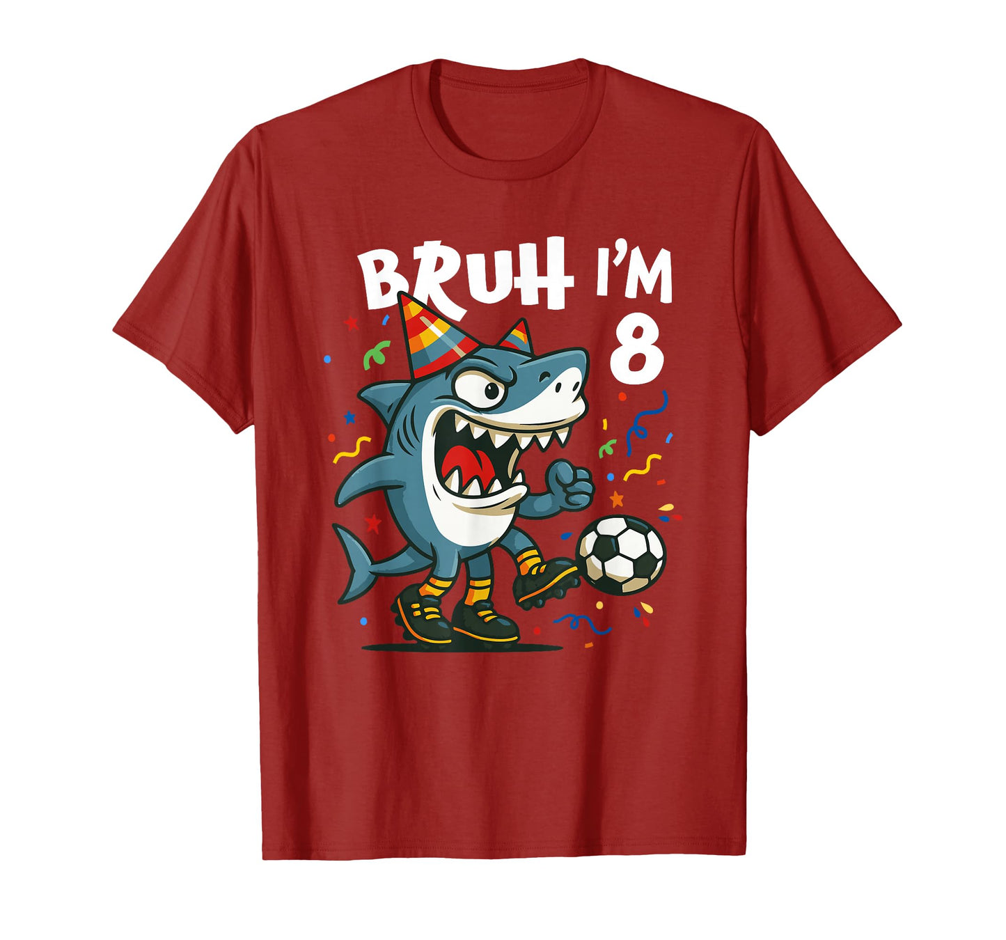 Tralalero Tralala Italian Brainrot Soccer 8th Birthday T-Shirt