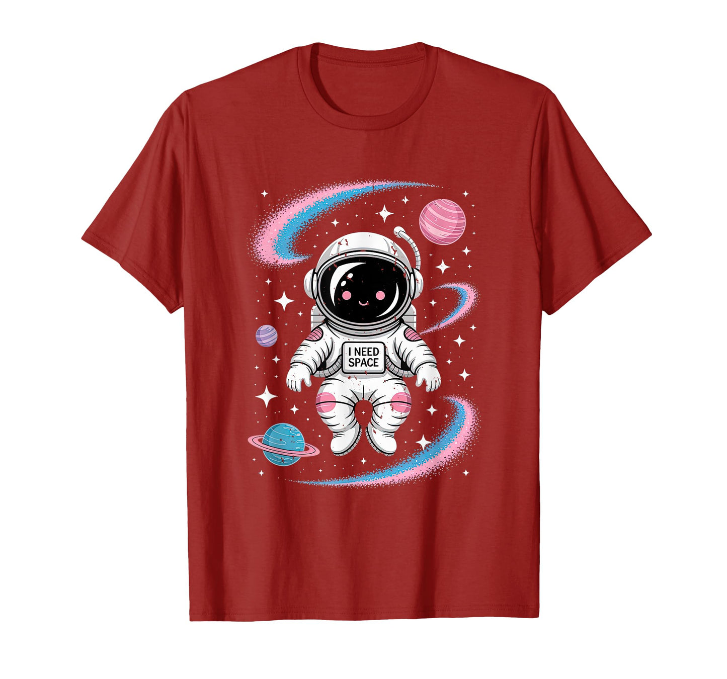 i need space cute astronaut floating with stars and planet T-Shirt