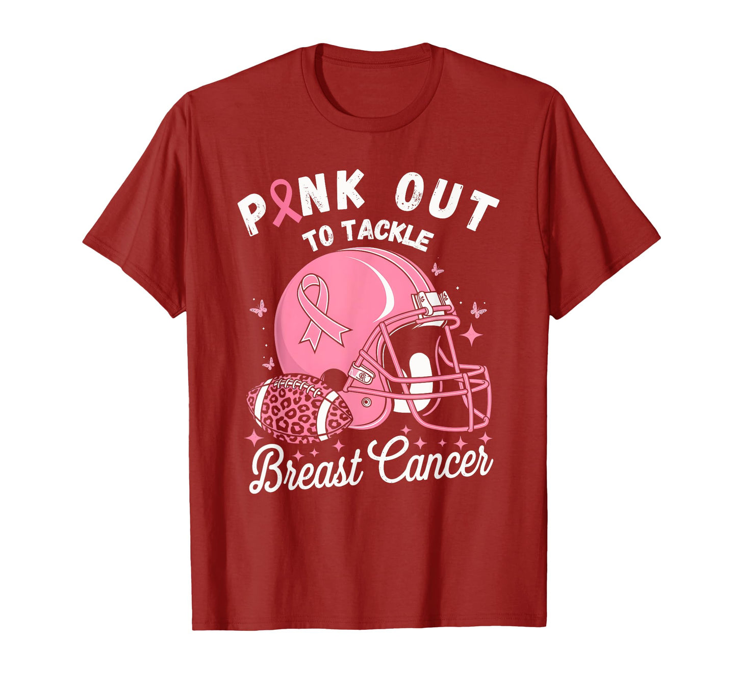 Pink Out Tackle Breast Cancer Awareness American Football T-Shirt
