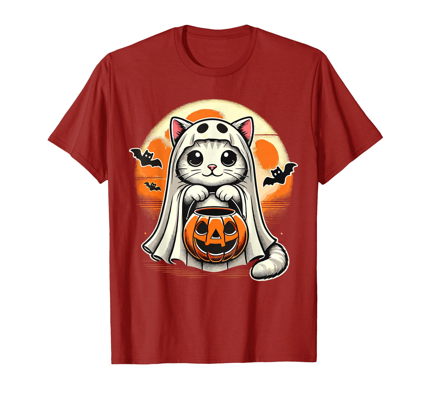 Cat Ghost Halloween Funny Cat T-Shirt