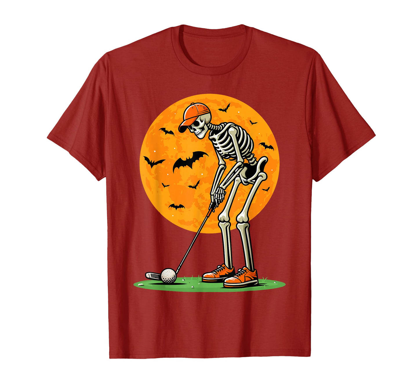 Halloween Golf Skeleton Spooky Golfer Halloween Golfing T-Shirt