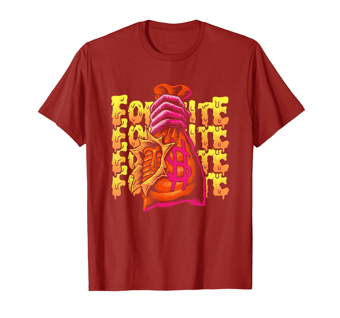 Fortnite Mancake Melting Distressed Big Chest Poster T-Shirt