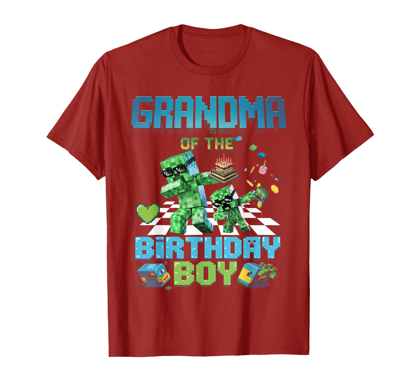 Grandma of the Birthday Boy Funny Brick Games Shirt Mens Boy T-Shirt