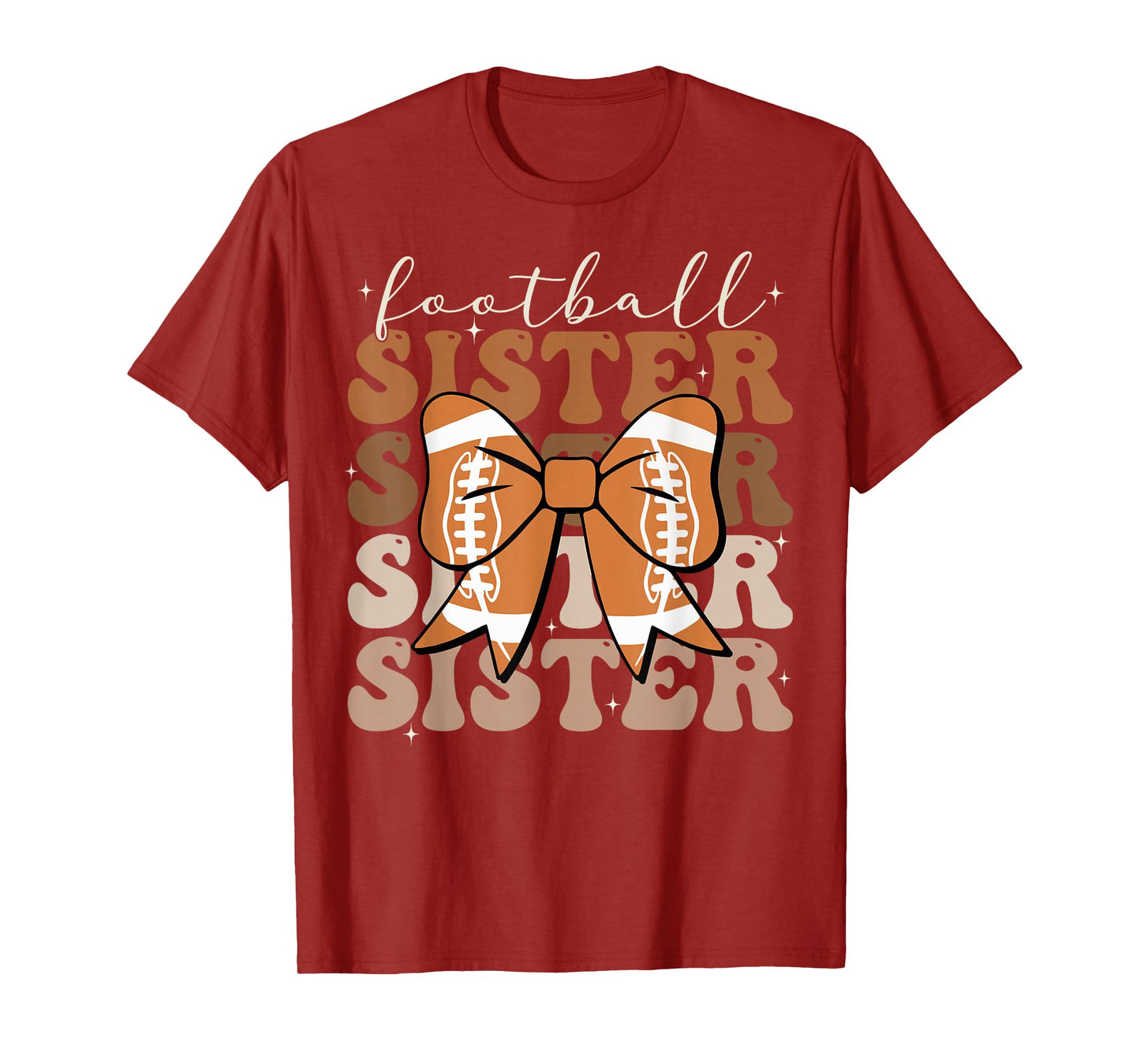 Football Sister Vintage Sport Lover Sister Mothers Da T-Shirt