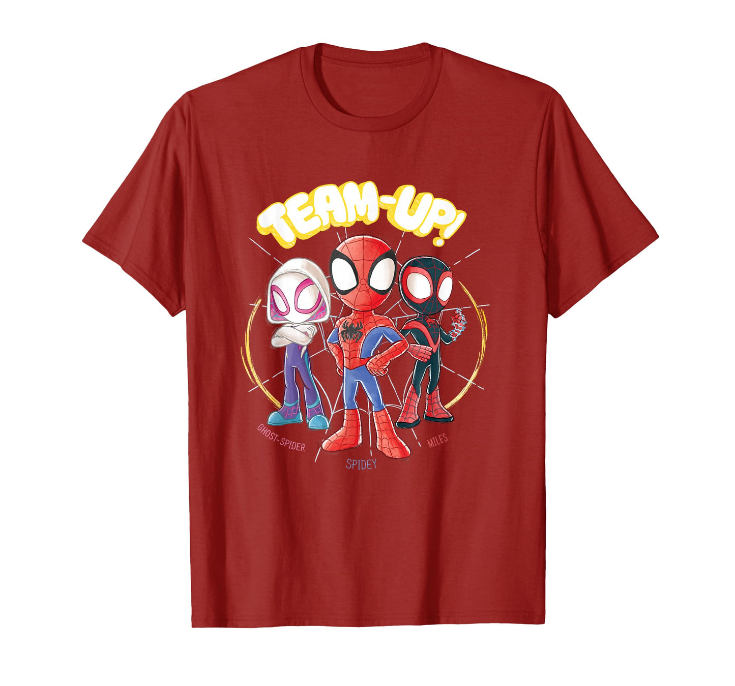 Marvel Spidey And His Amazing Friends Team-Up Retro Doodles T-Shirt