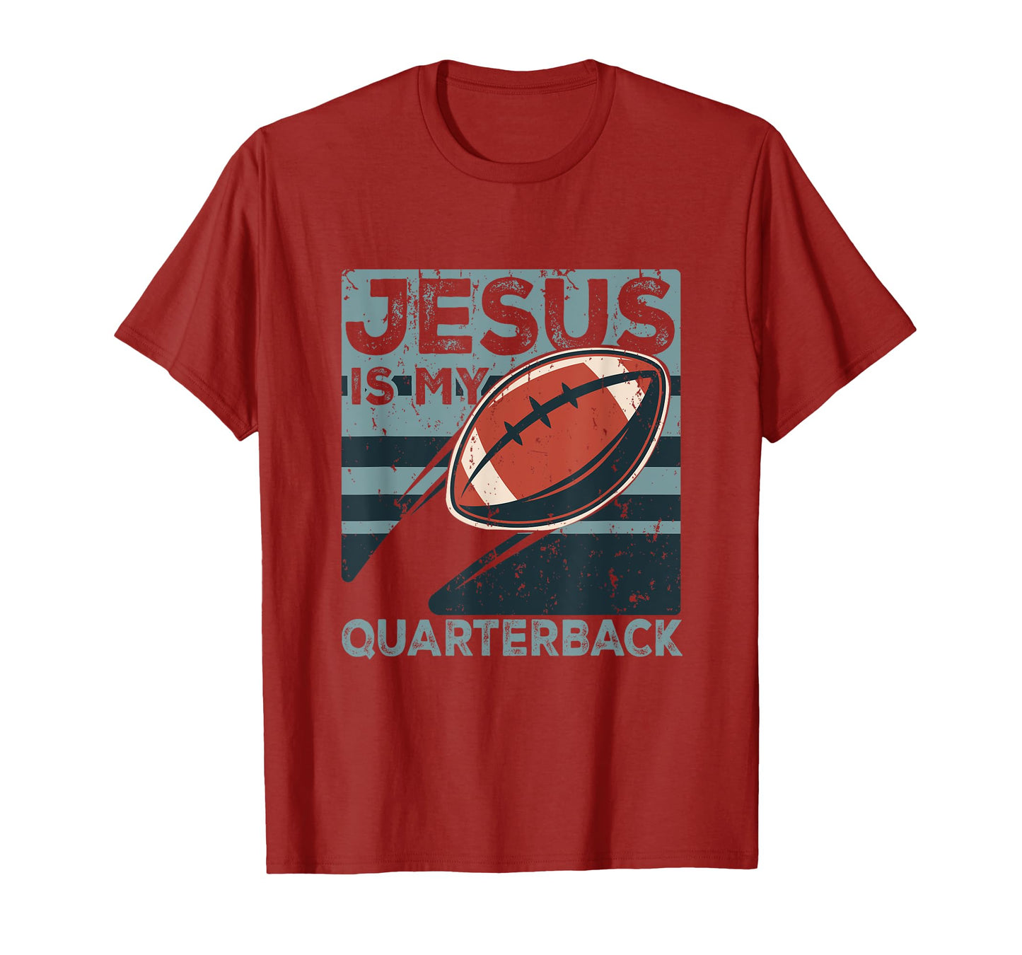 Jesus Is My Quarterback Christian Football Ball Sport Player T-Shirt