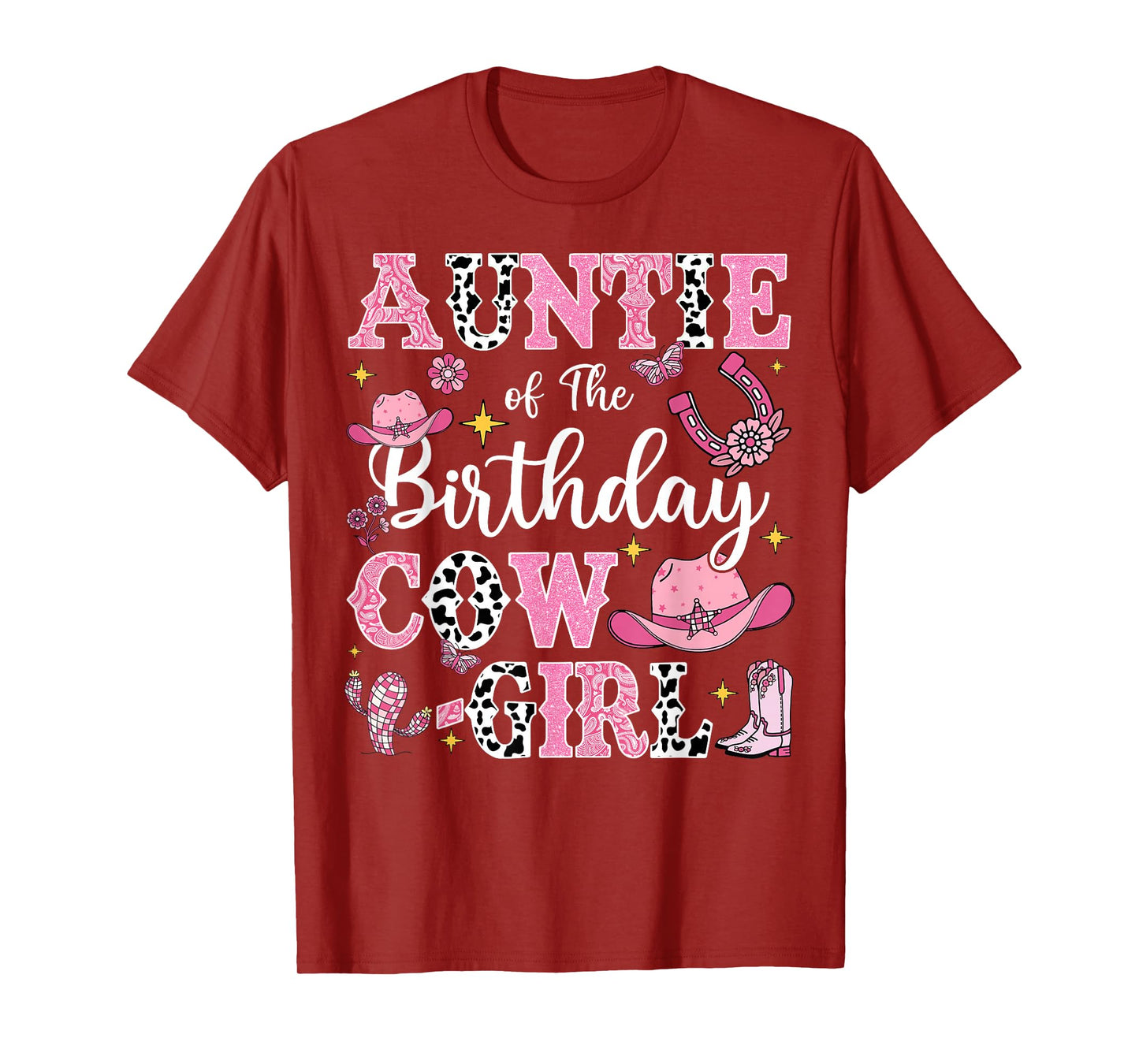 Auntie Of The Birthday Cow-Girl Rodeo Cow Girl Birthday T-Shirt