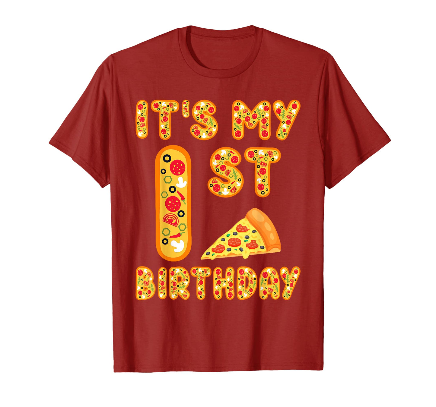 1 Years Old Boys Girls Kids 1st Birthday Pizza Family T-Shirt