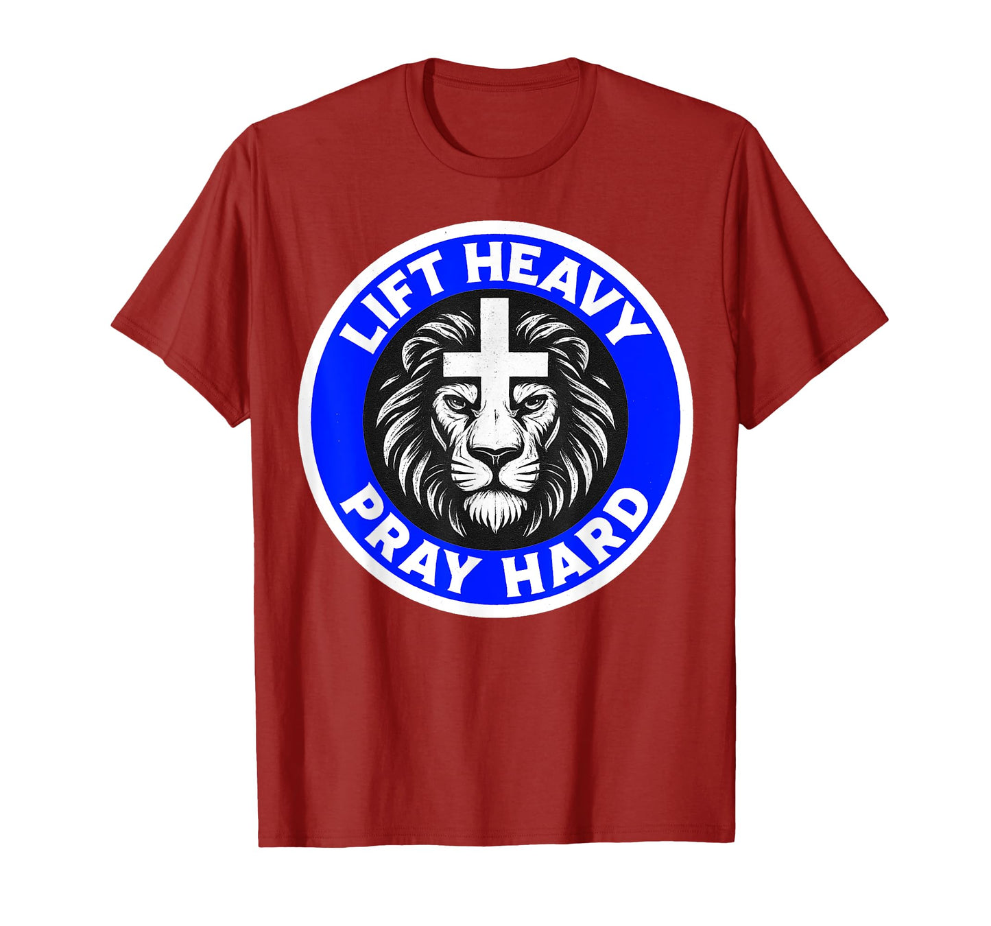 Lift Heavy Pray Hard Gym Workout Religious Christian Faith T-Shirt
