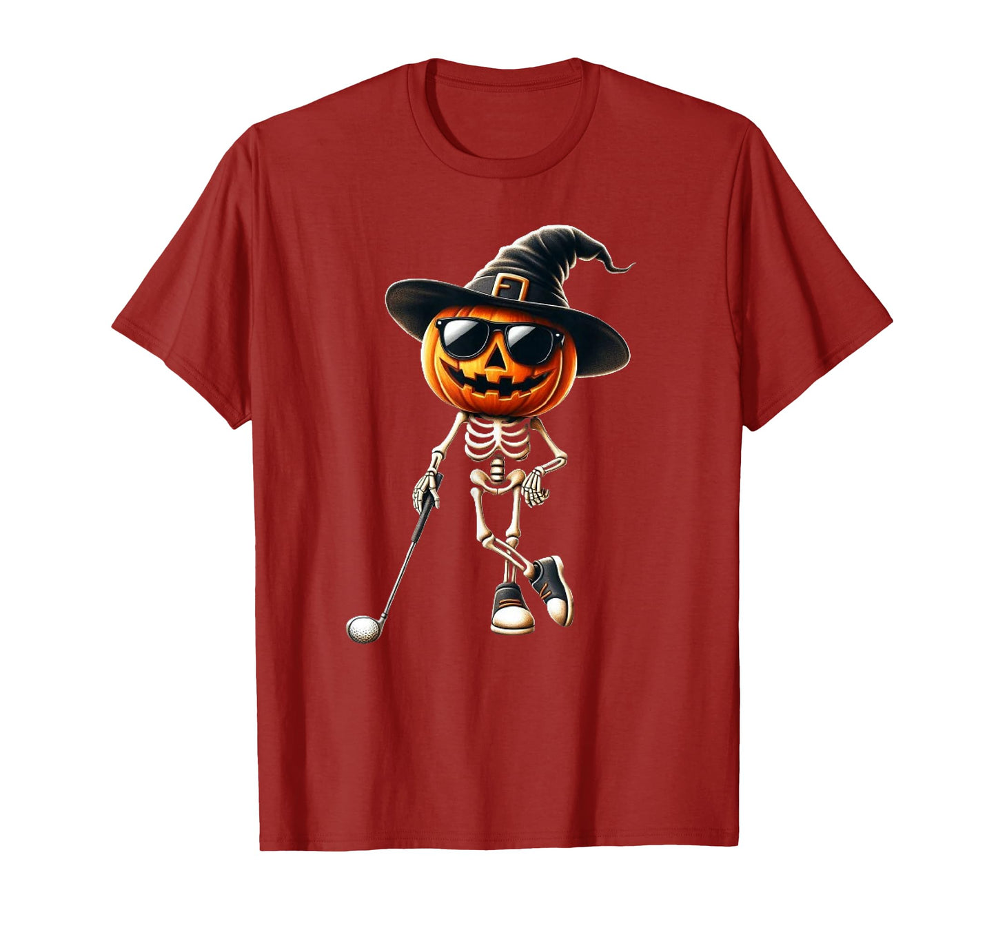 Skeleton Golf Pumpkin Golfing Golfer Halloween Costume Idea T-Shirt