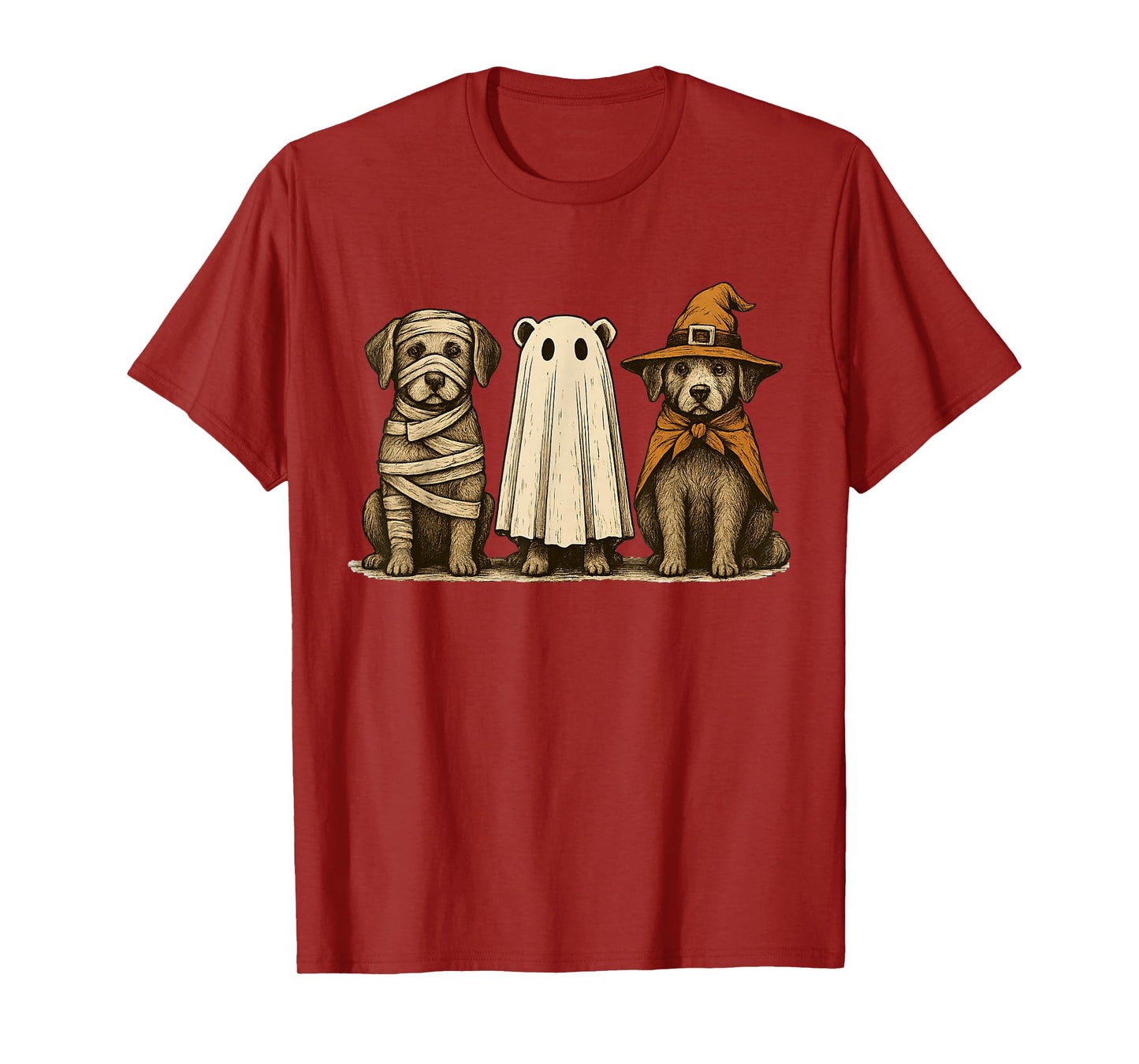 Cute Halloween Dogs Ghost Witch Mummy Funny Costume T-Shirt